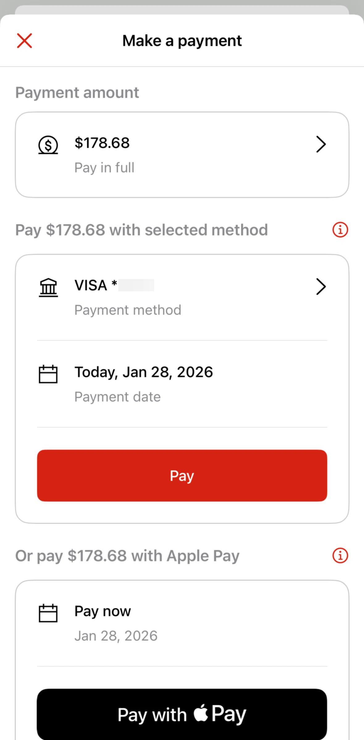 State Farm Screen screen in the Editing a payment amount flow