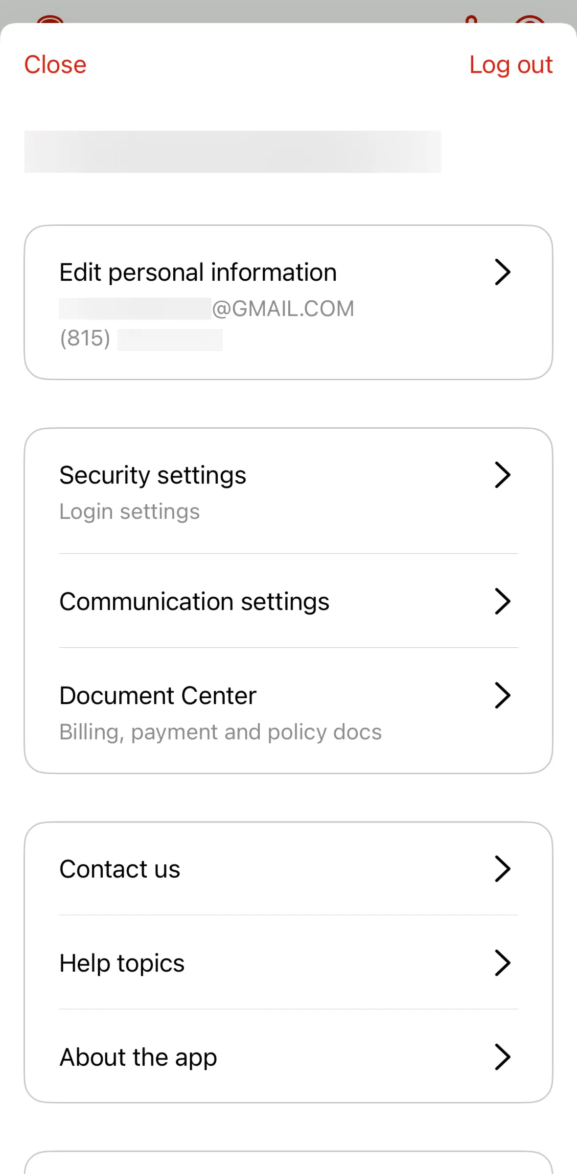 State Farm Screen screen in the Logging out flow