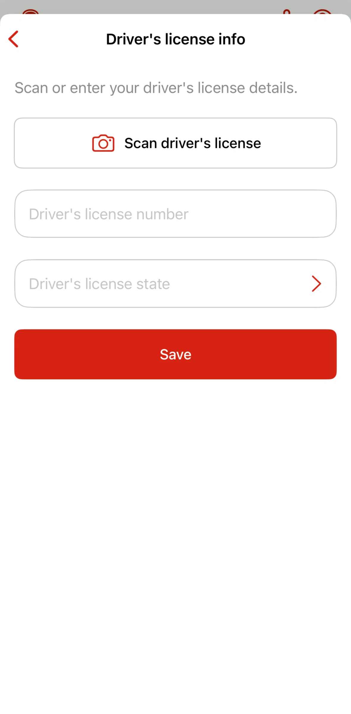 State Farm Screen screen in the Scanning a driver's license flow