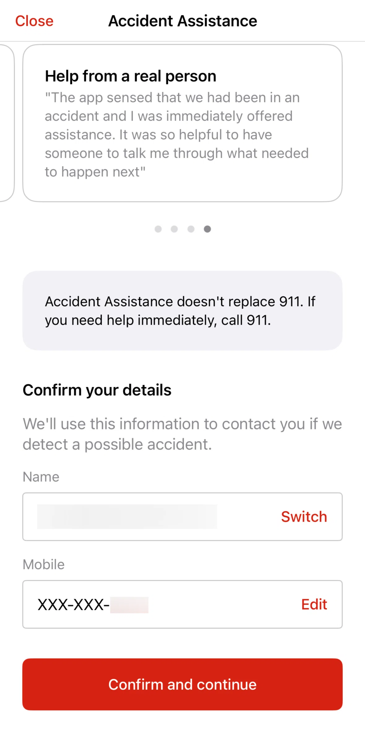 State Farm Screen screen in the Switch accounts flow