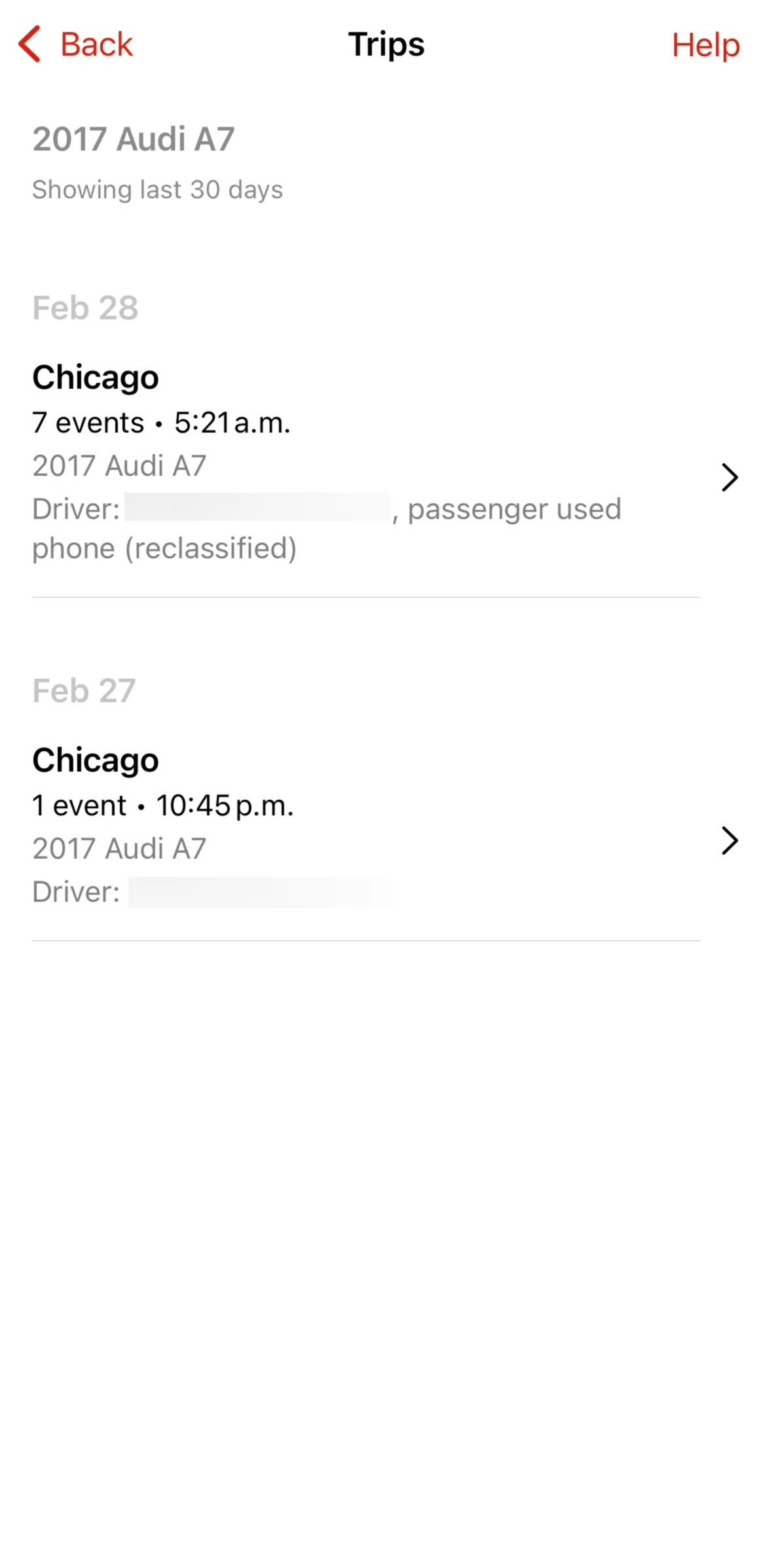 State Farm Screen screen in the Trip detail flow