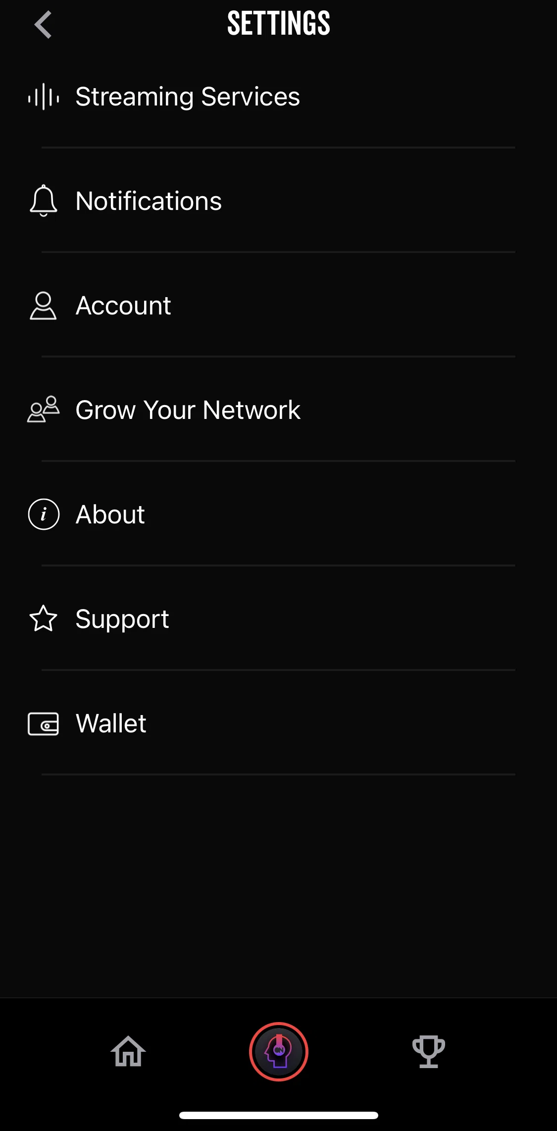 Stationhead Screen screen in the Settings flow