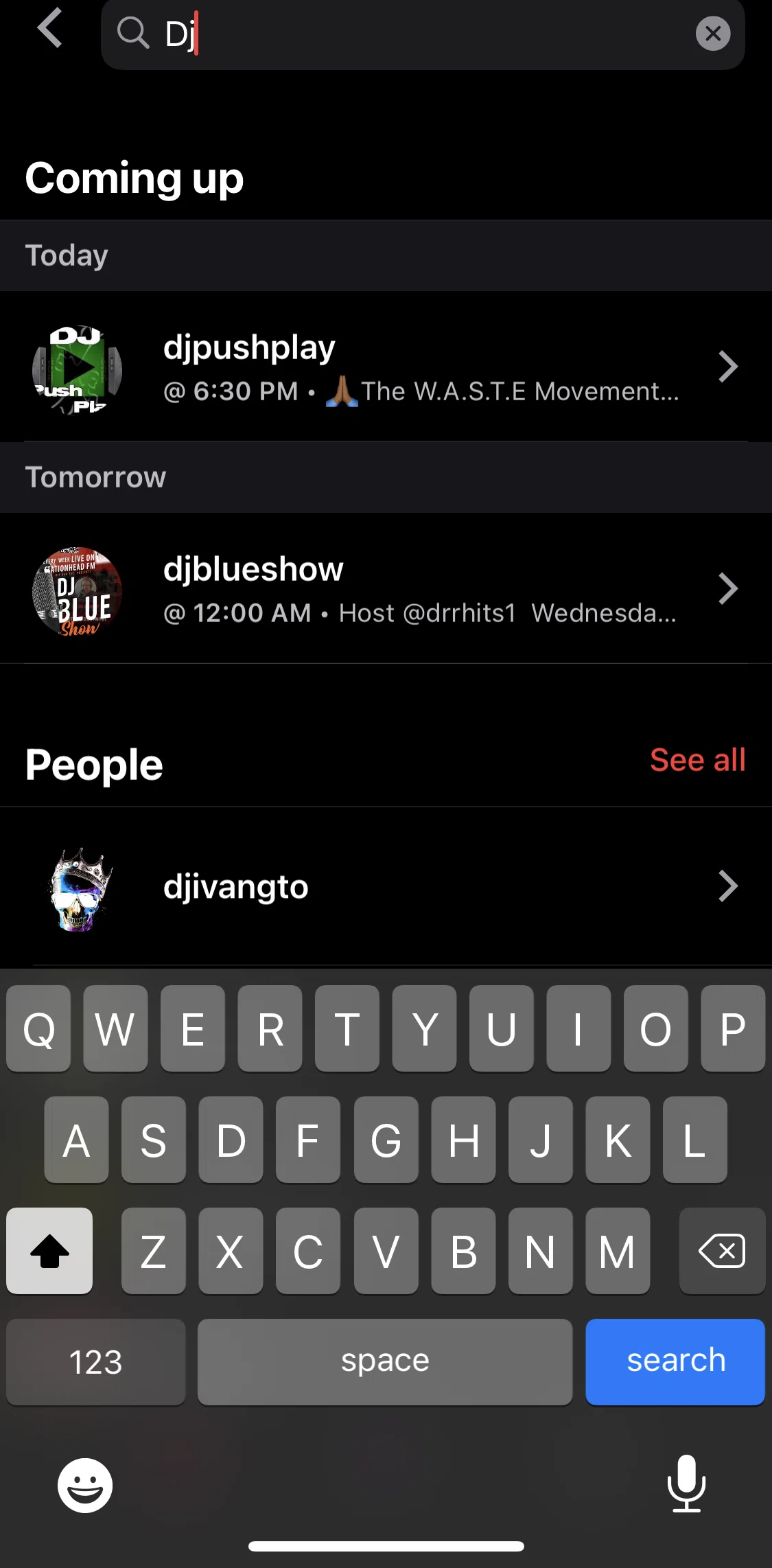 Stationhead Screen screen in the User profile flow