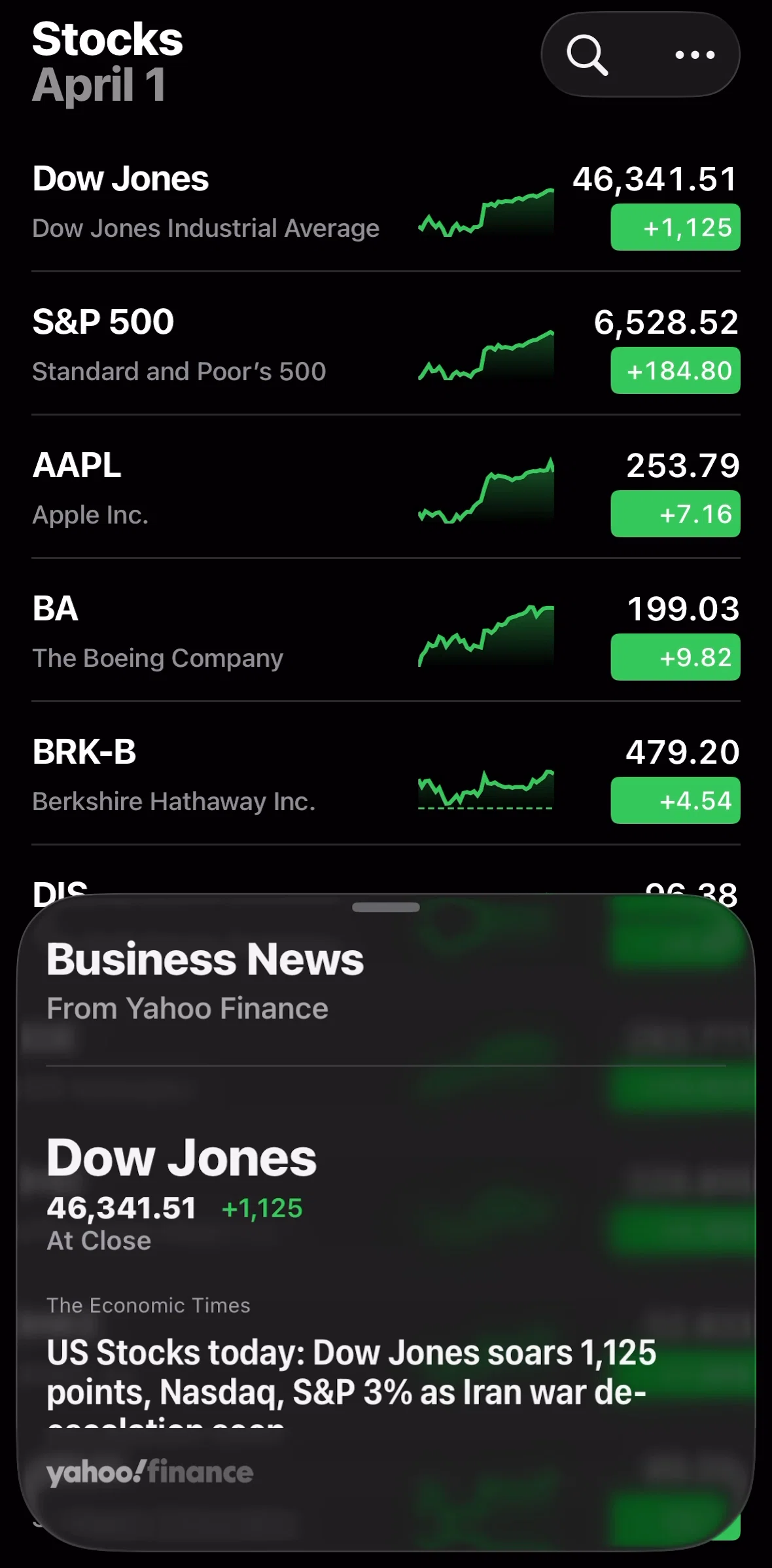 Stocks Screen screen in the Home flow