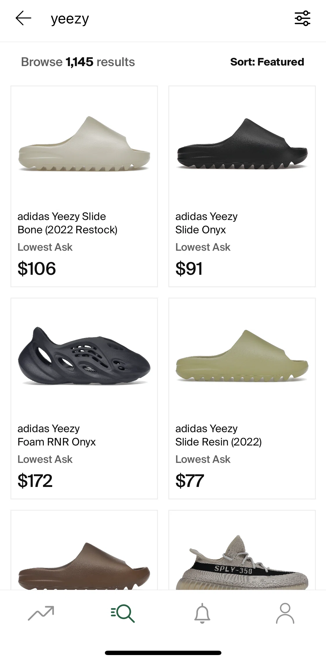 Stockx Screen screen in the Product detail flow