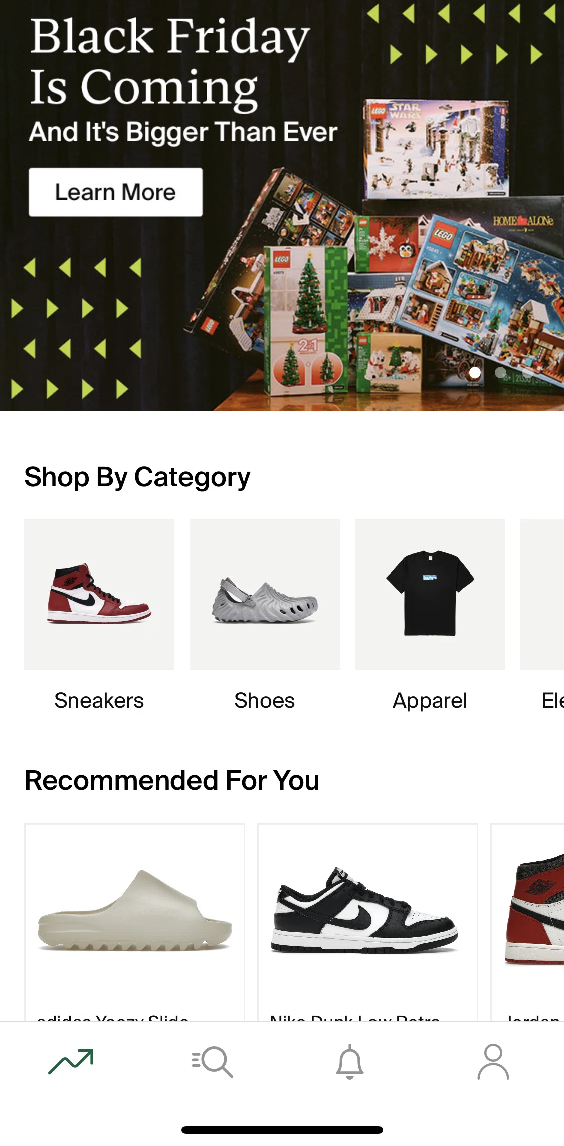 Stockx Screen screen in the Search flow