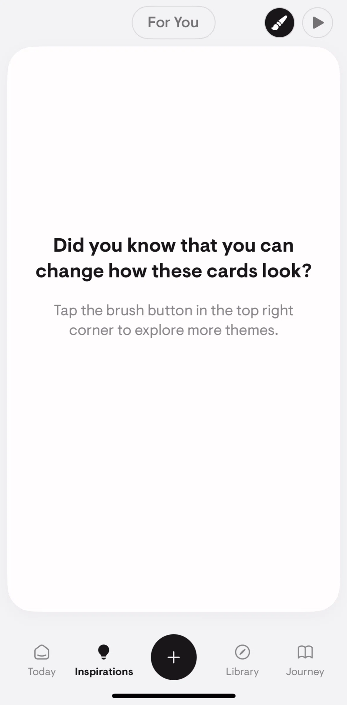 Stoic Screen screen in the Choosing a card theme flow