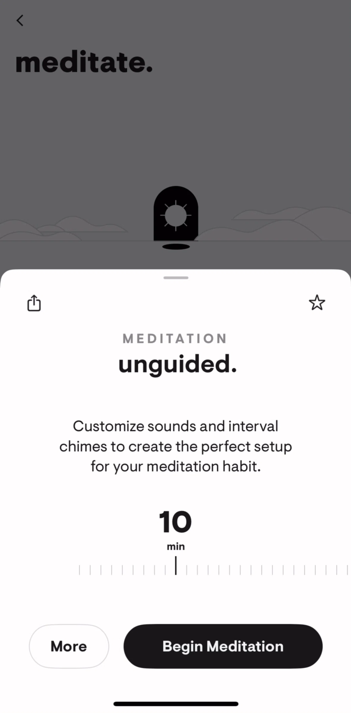 Stoic Screen screen in the Customizing background sounds flow