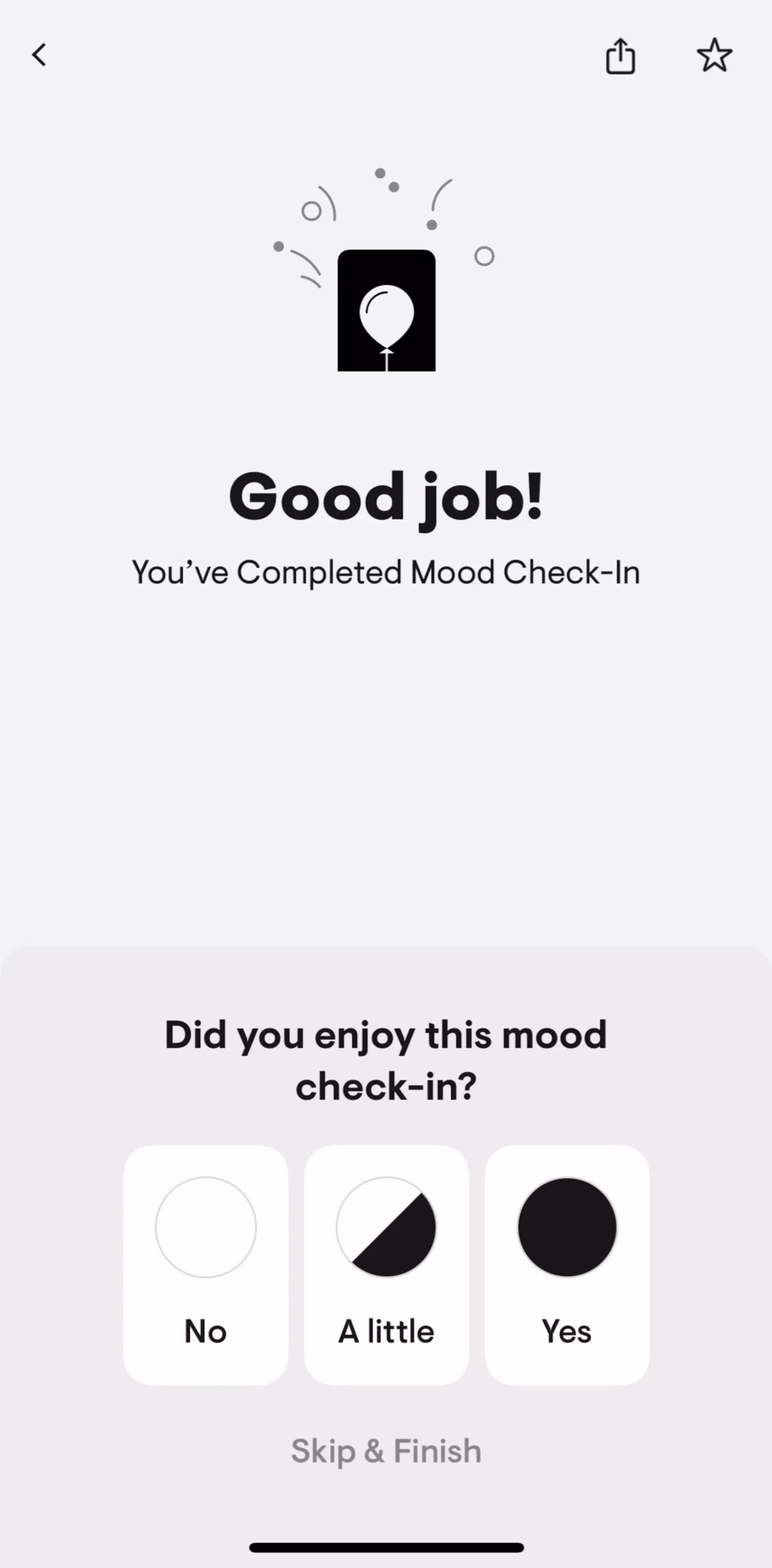 Stoic Screen screen in the Giving a feedback flow