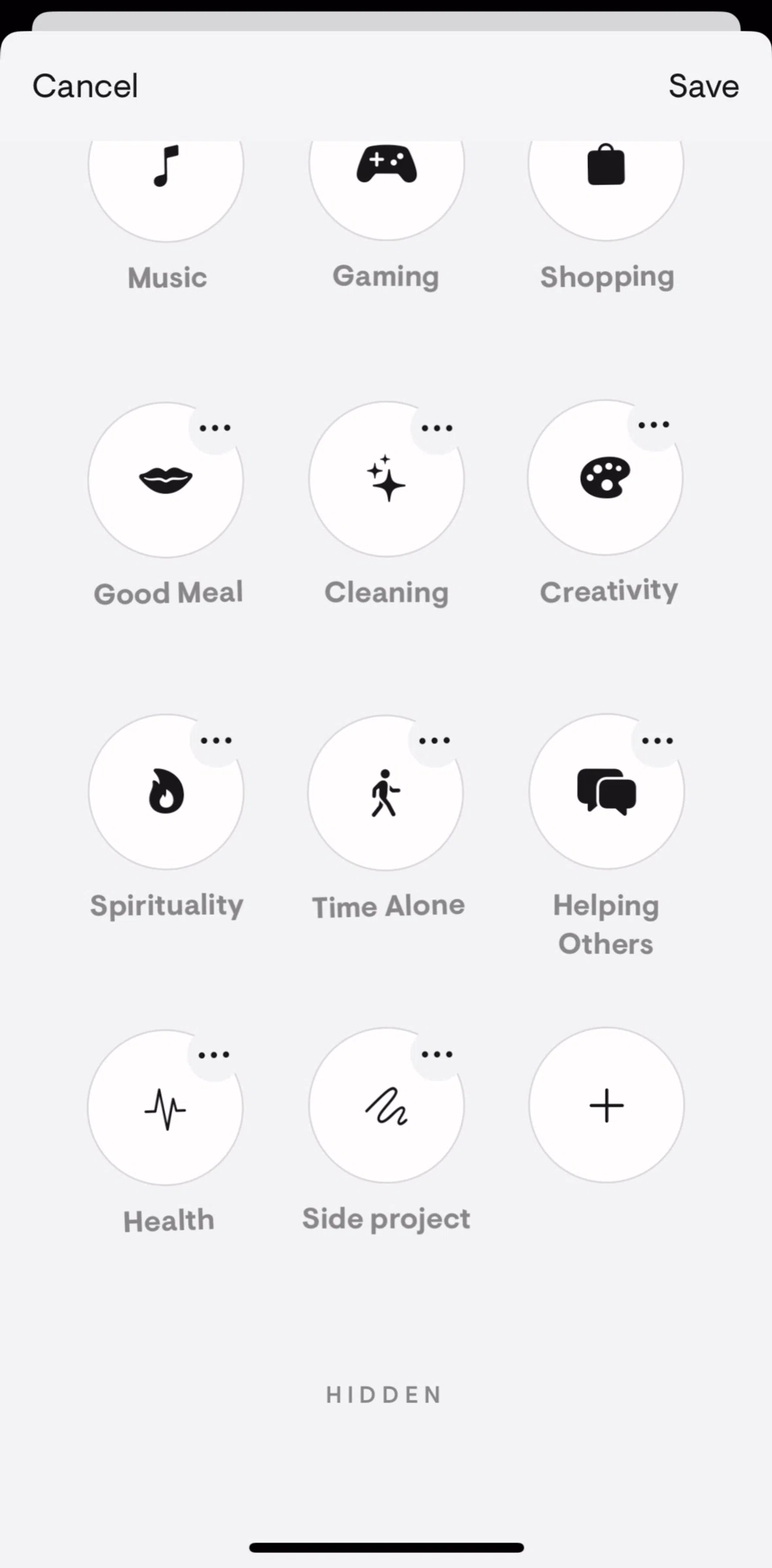 Stoic Screen screen in the Hiding a focus flow