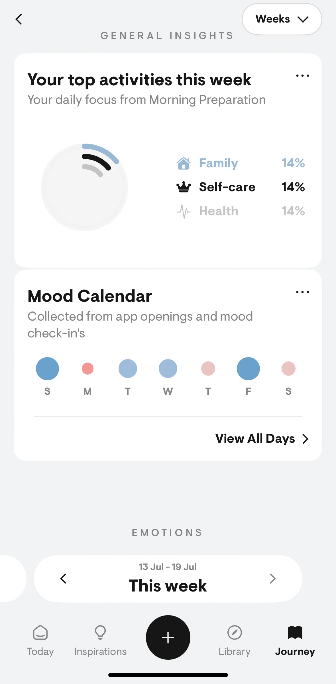 Stoic Screen screen in the Mood calendar flow