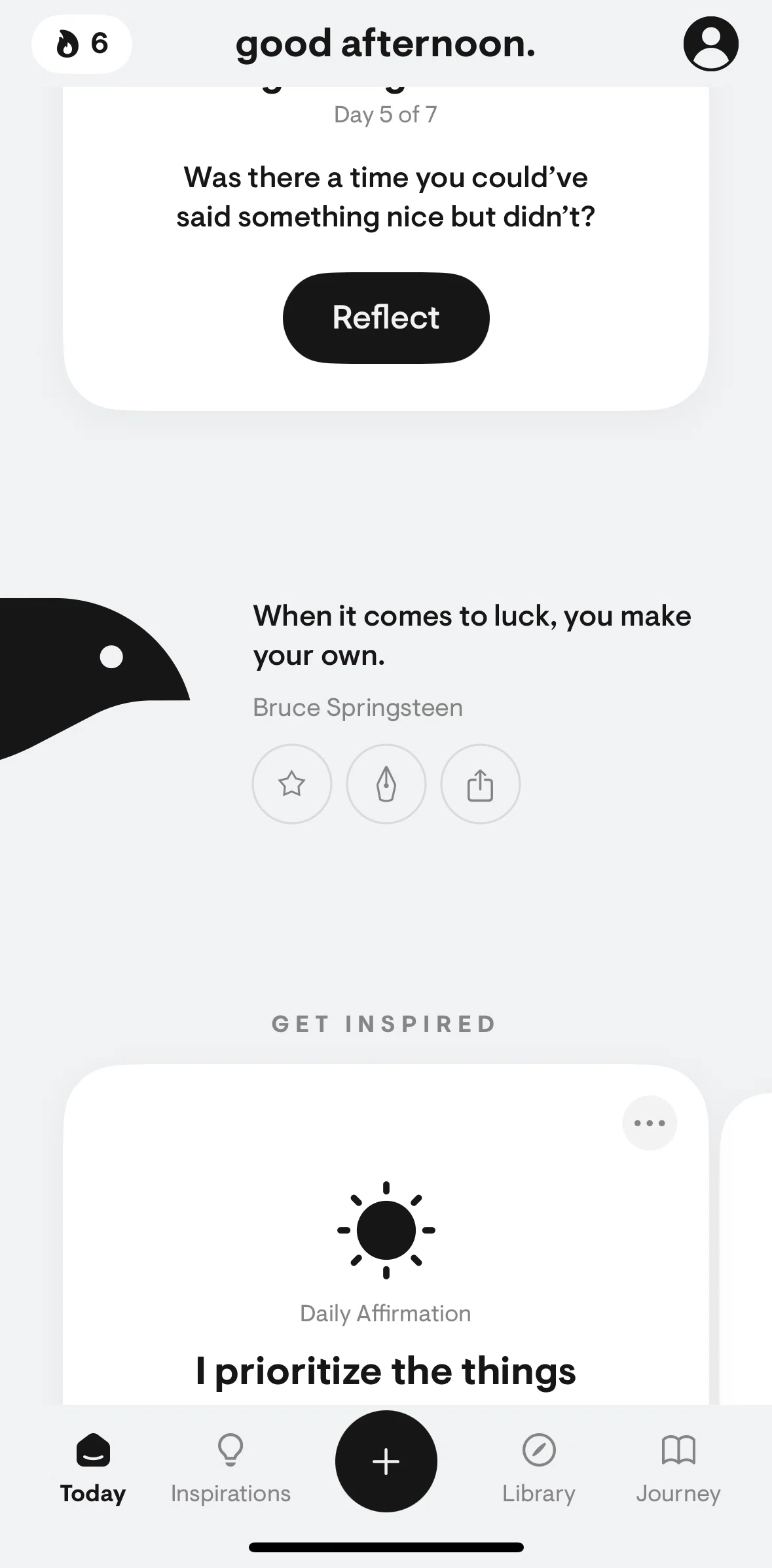 Stoic Screen screen in the Quote journal flow