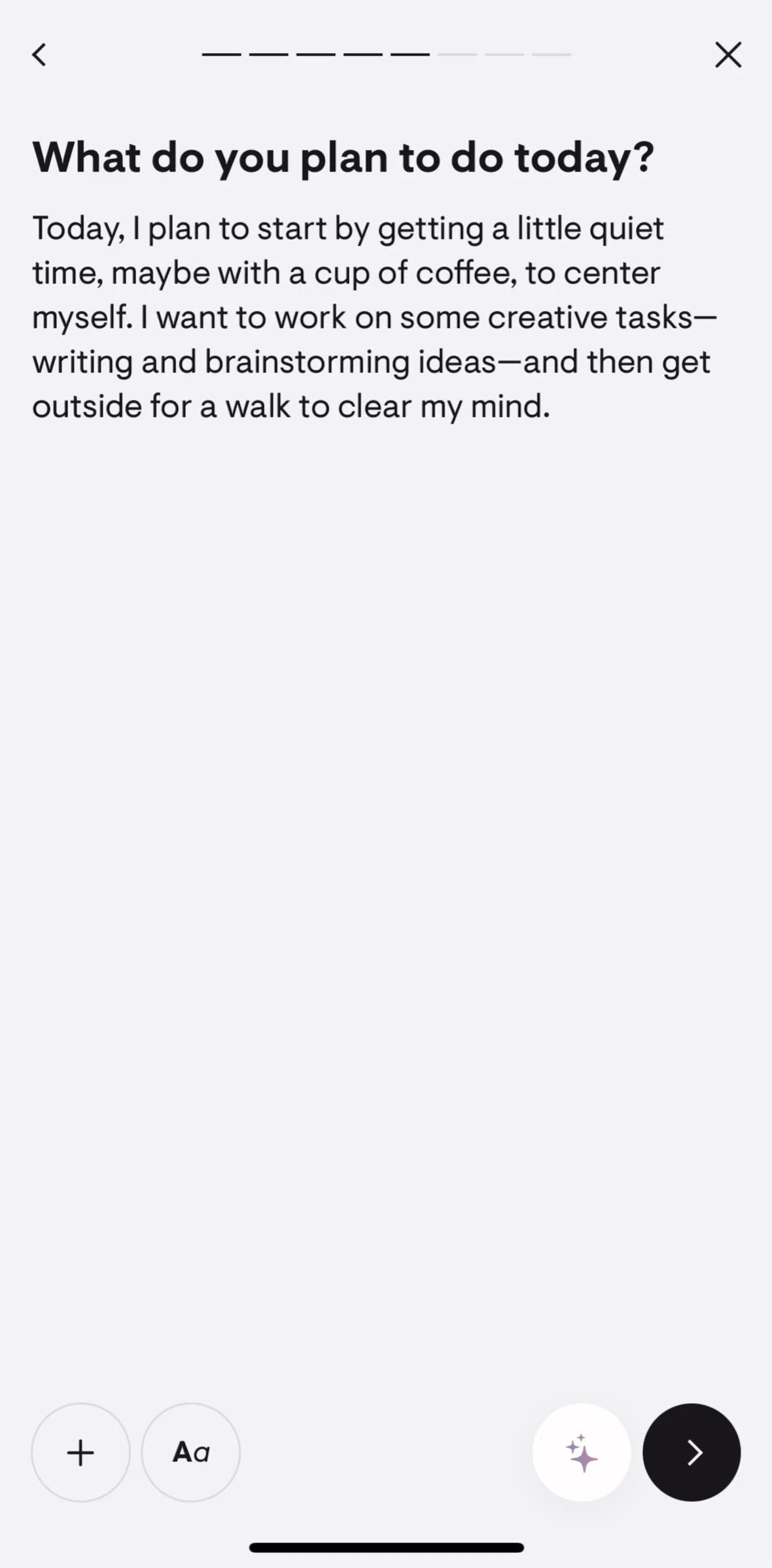 Stoic Screen screen in the Recording a voice note flow