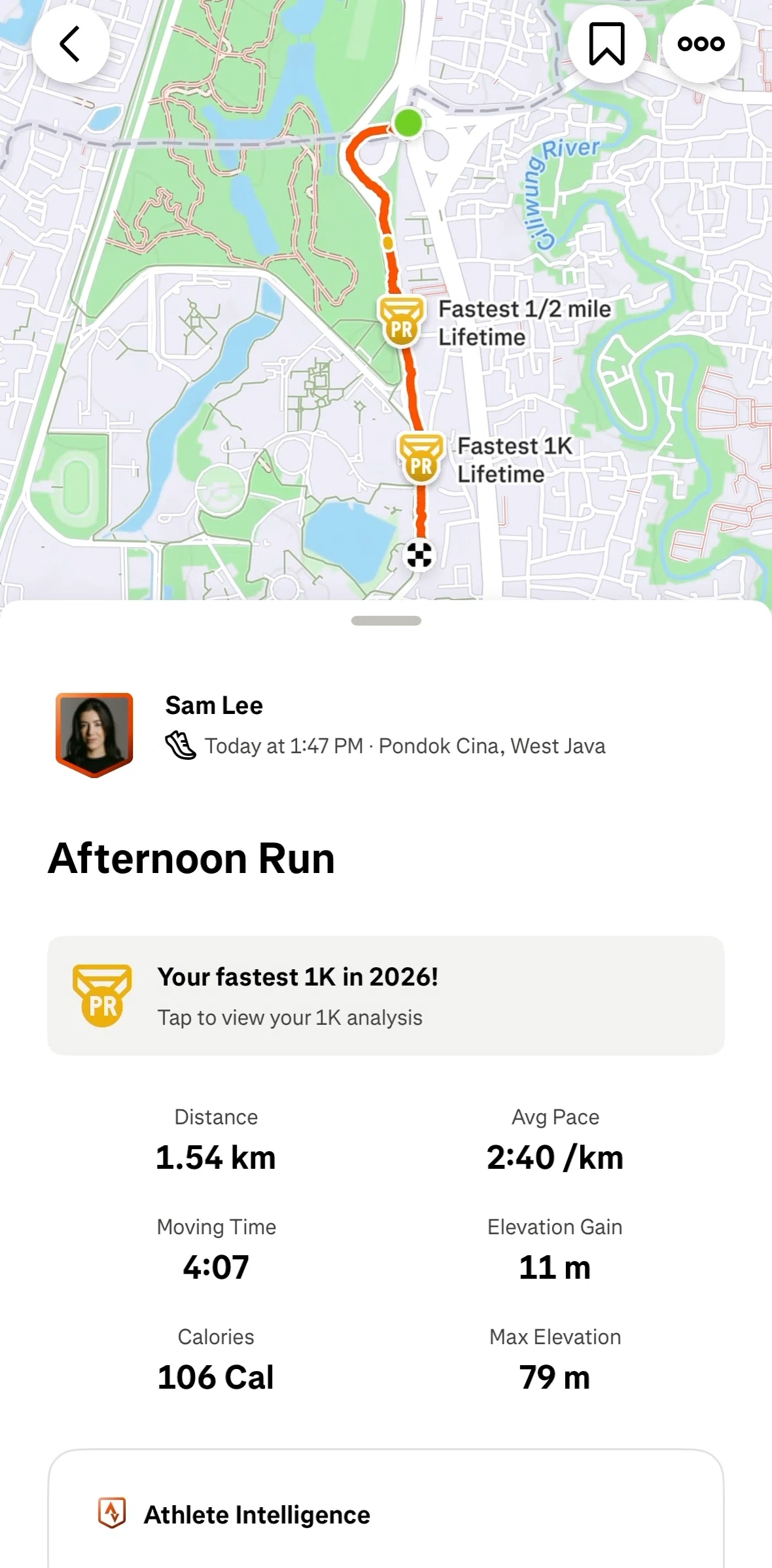 Strava Screen screen in the Activity detail (completing an activity) flow