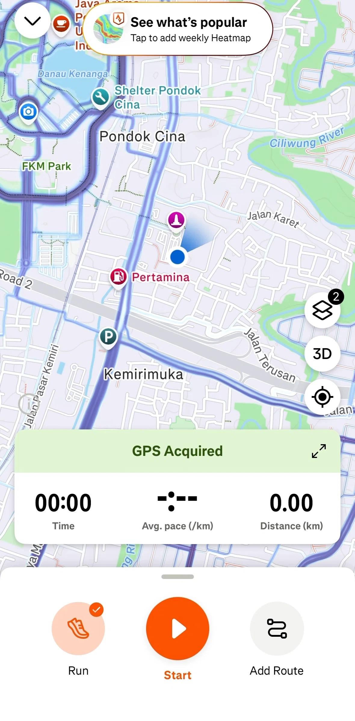 Strava Screen screen in the Adding a route flow