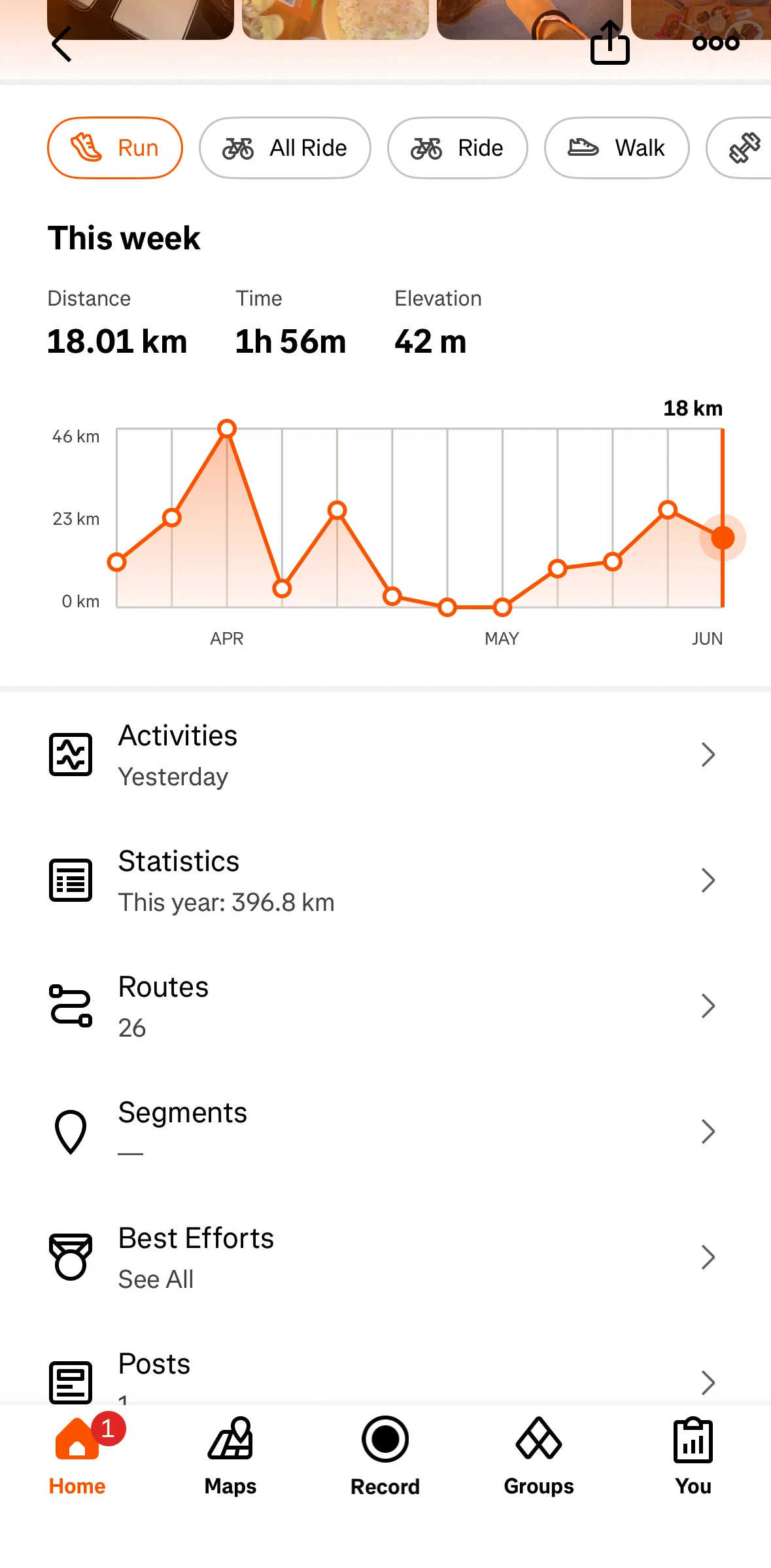 Strava Screen screen in the Best efforts (athlete profile) flow