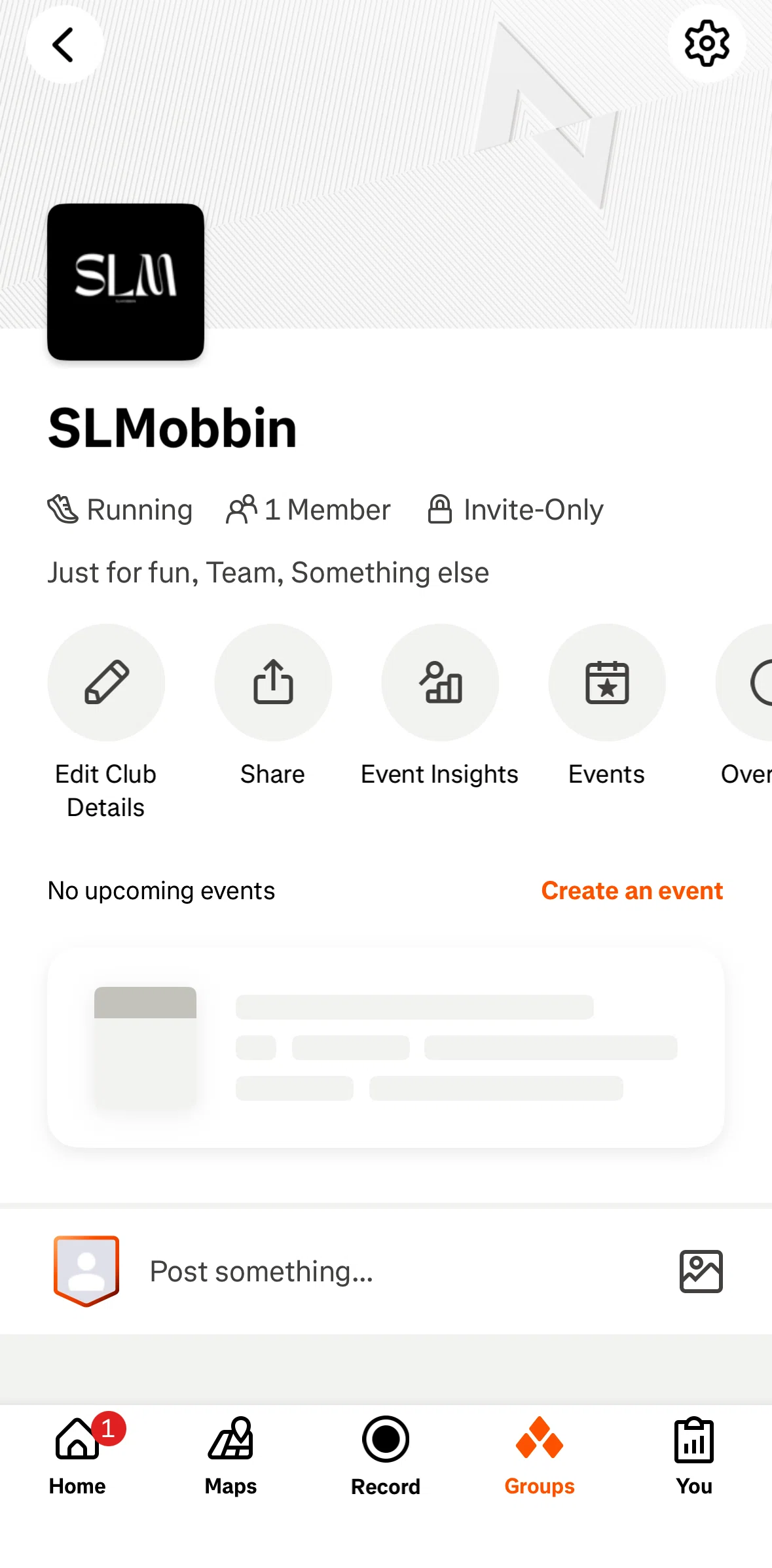 Strava Screen screen in the Club detail (creating a club) flow