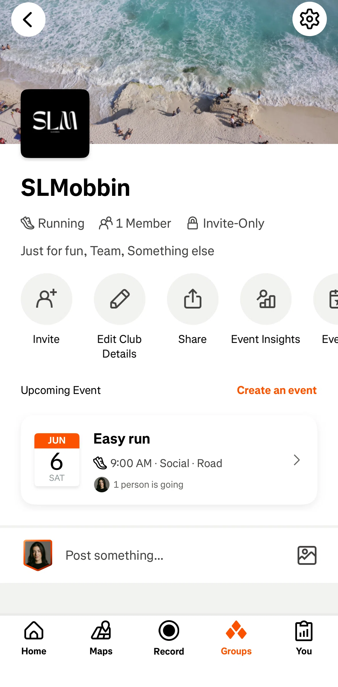 Strava Screen screen in the Copying a media flow