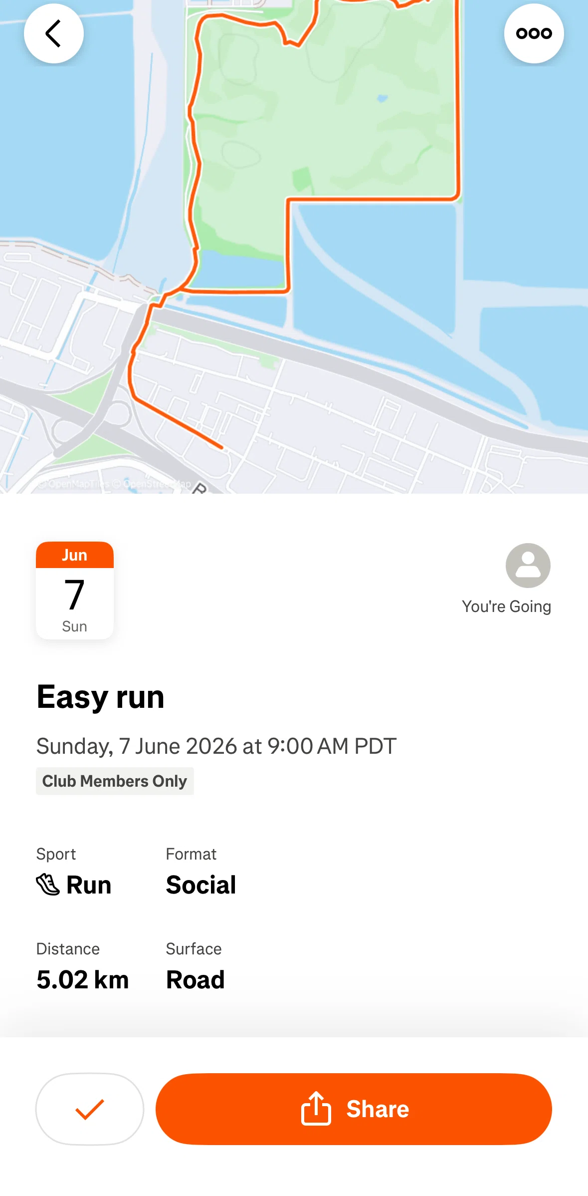 Strava Screen screen in the Deleting an event flow