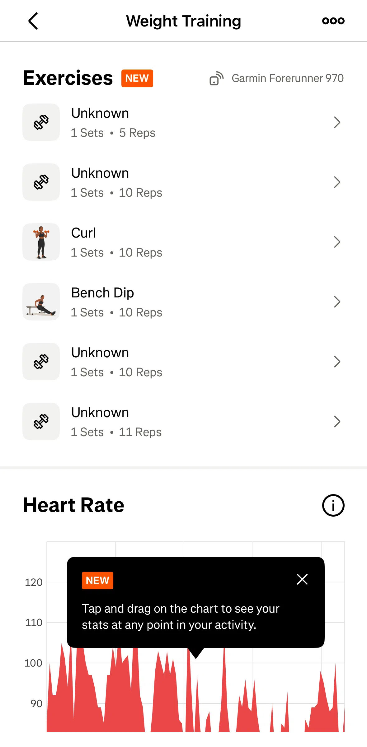 Strava Screen screen in the Exercise detail flow