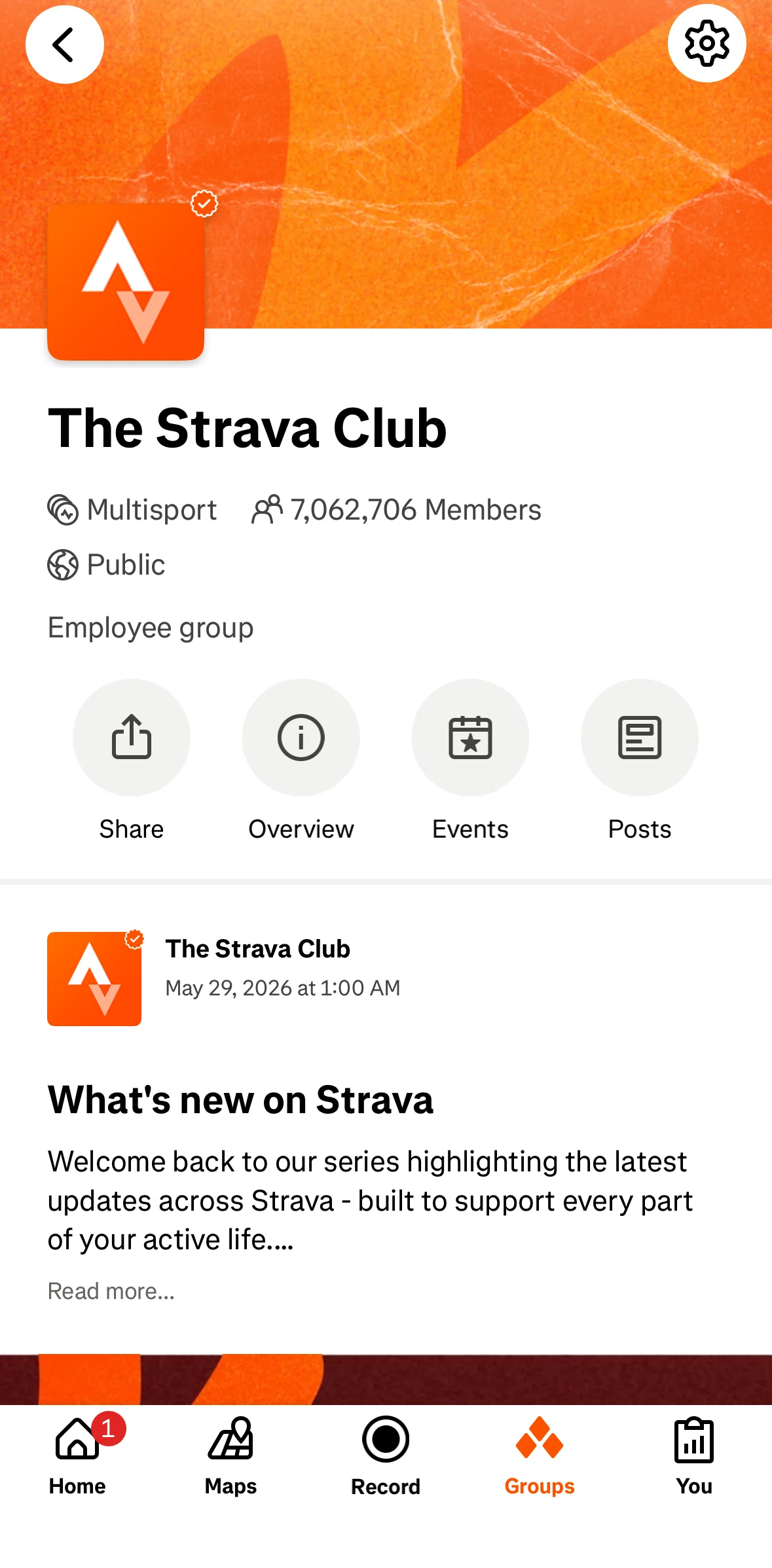 Strava Screen screen in the Overview flow