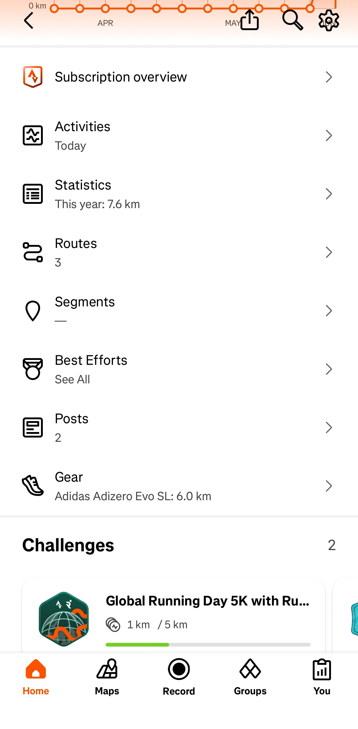 Strava Screen screen in the Segments (profile) flow