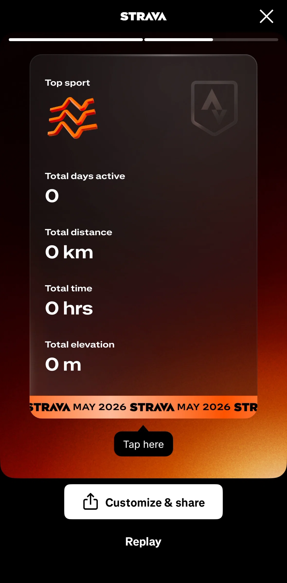 Strava Screen screen in the Share month in sport flow