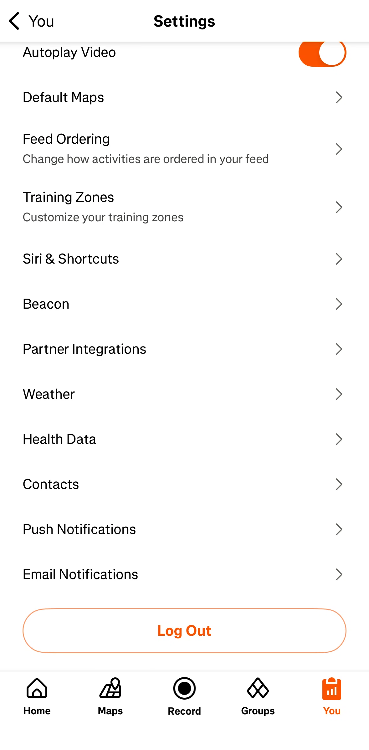 Strava Screen screen in the Turning off push notifications flow