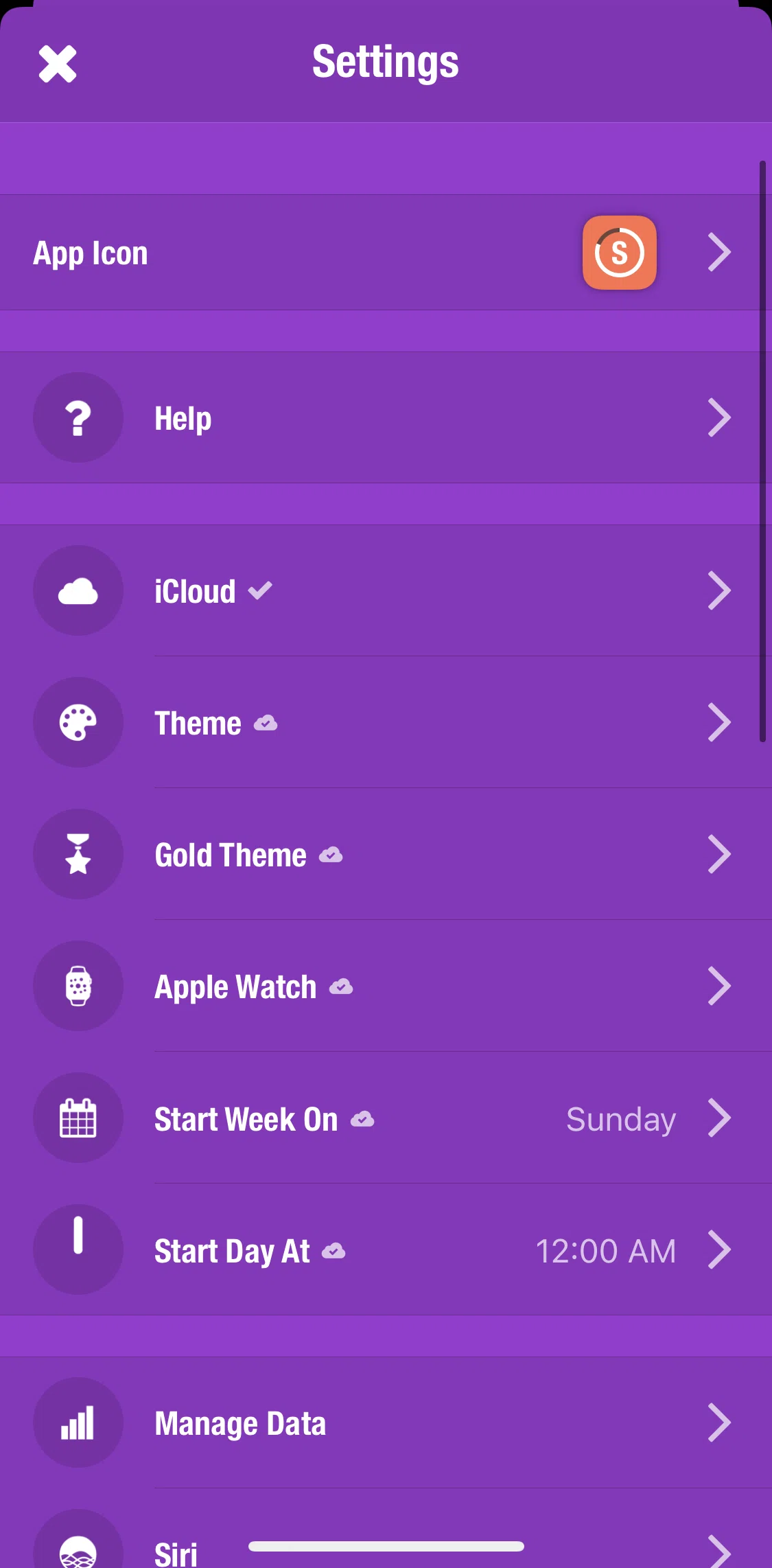 Streaks Screen screen in the Settings flow