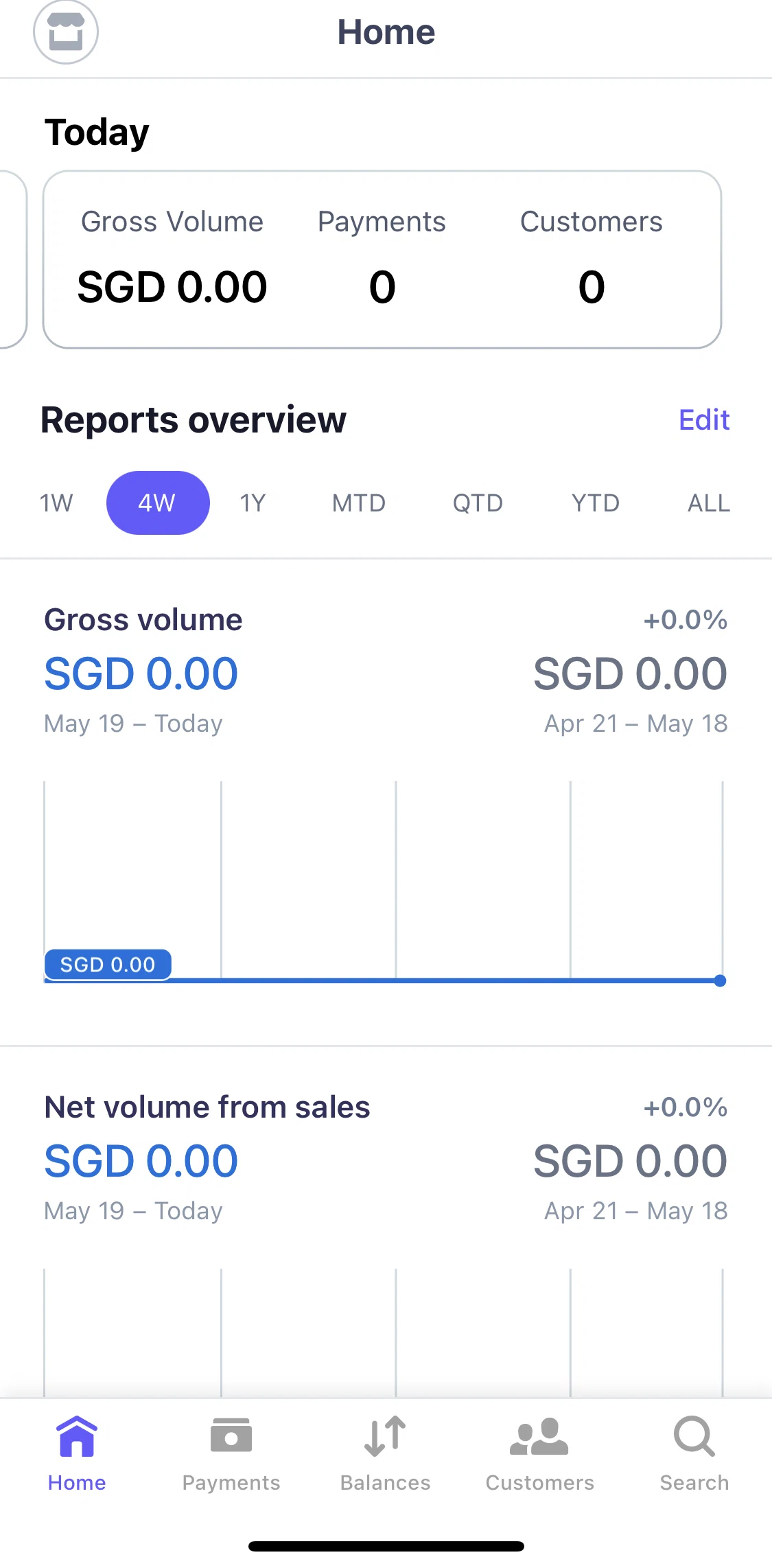 Stripe Dashboard Screen screen in the Home flow