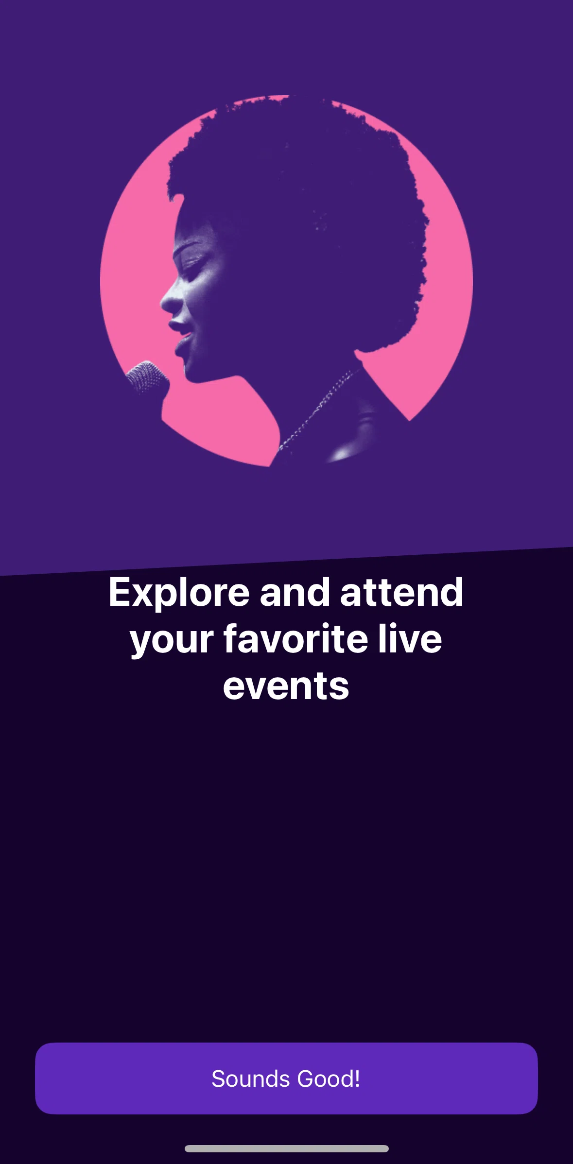 StubHub Screen screen in the Onboarding flow