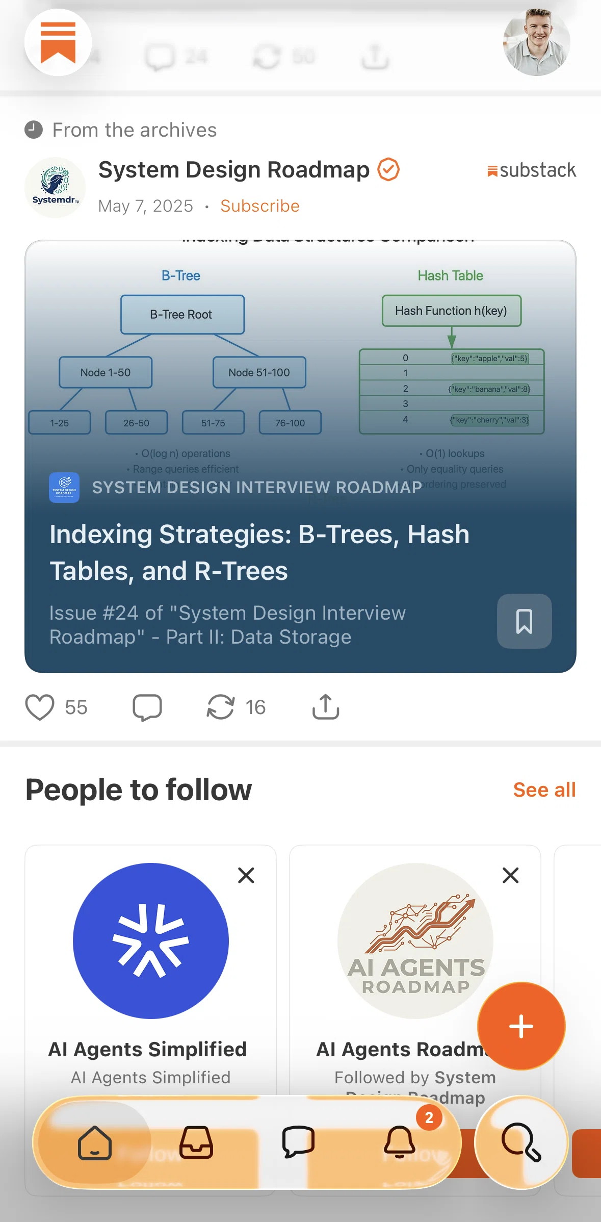 Substack Screen screen in the Article detail flow