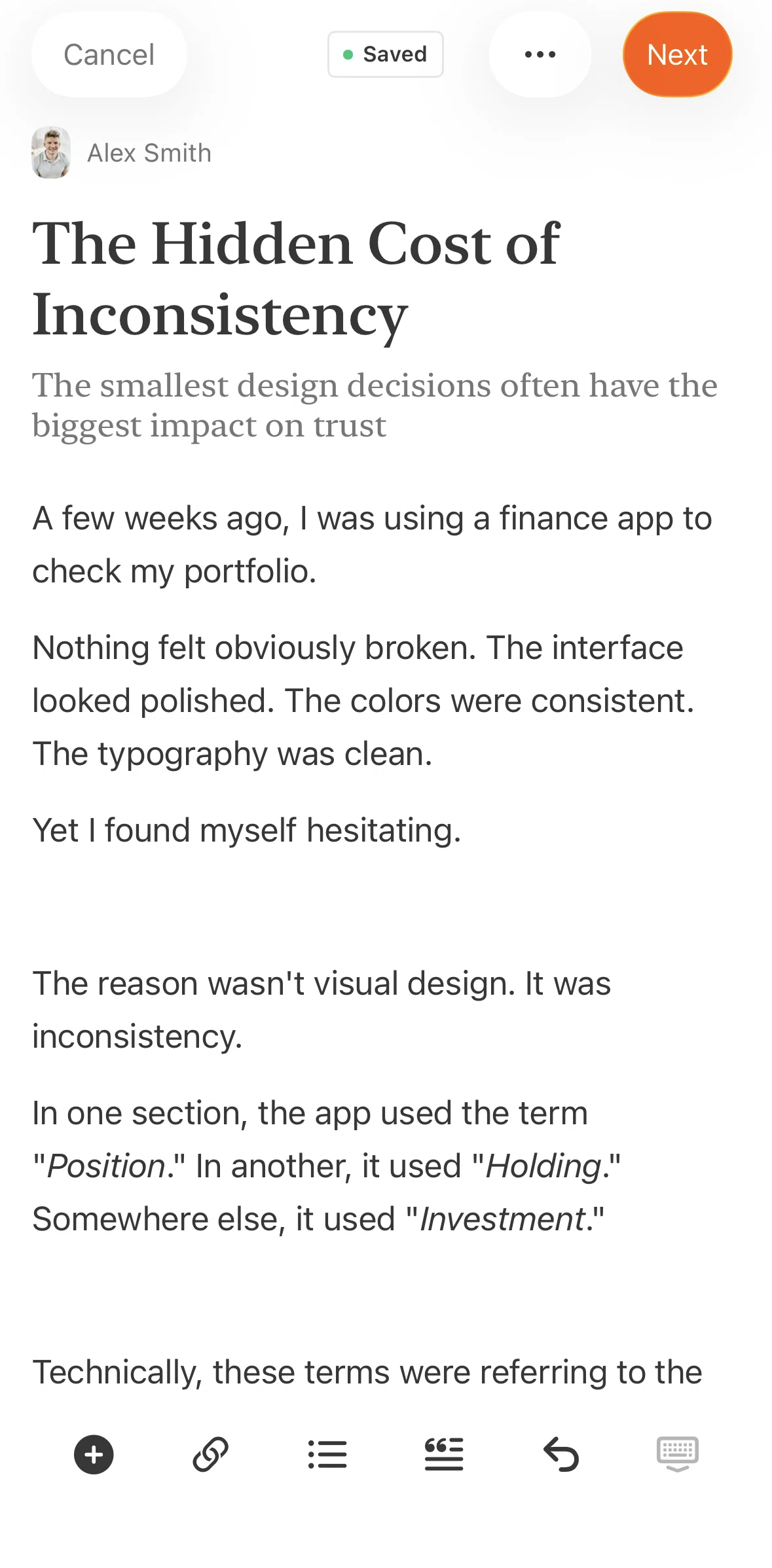 Substack Screen screen in the Changing publication settings flow