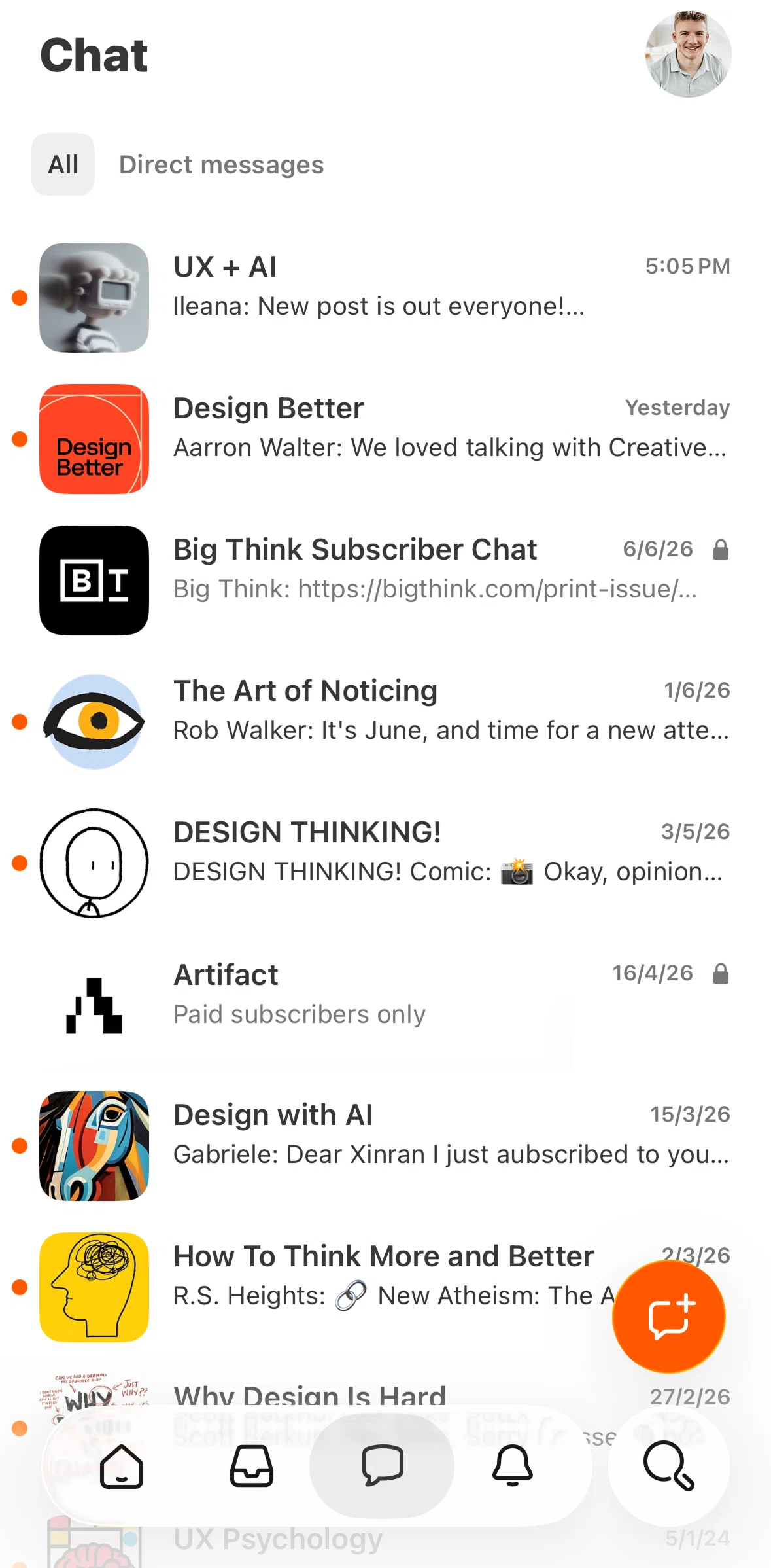 Substack Screen screen in the Chat detail flow
