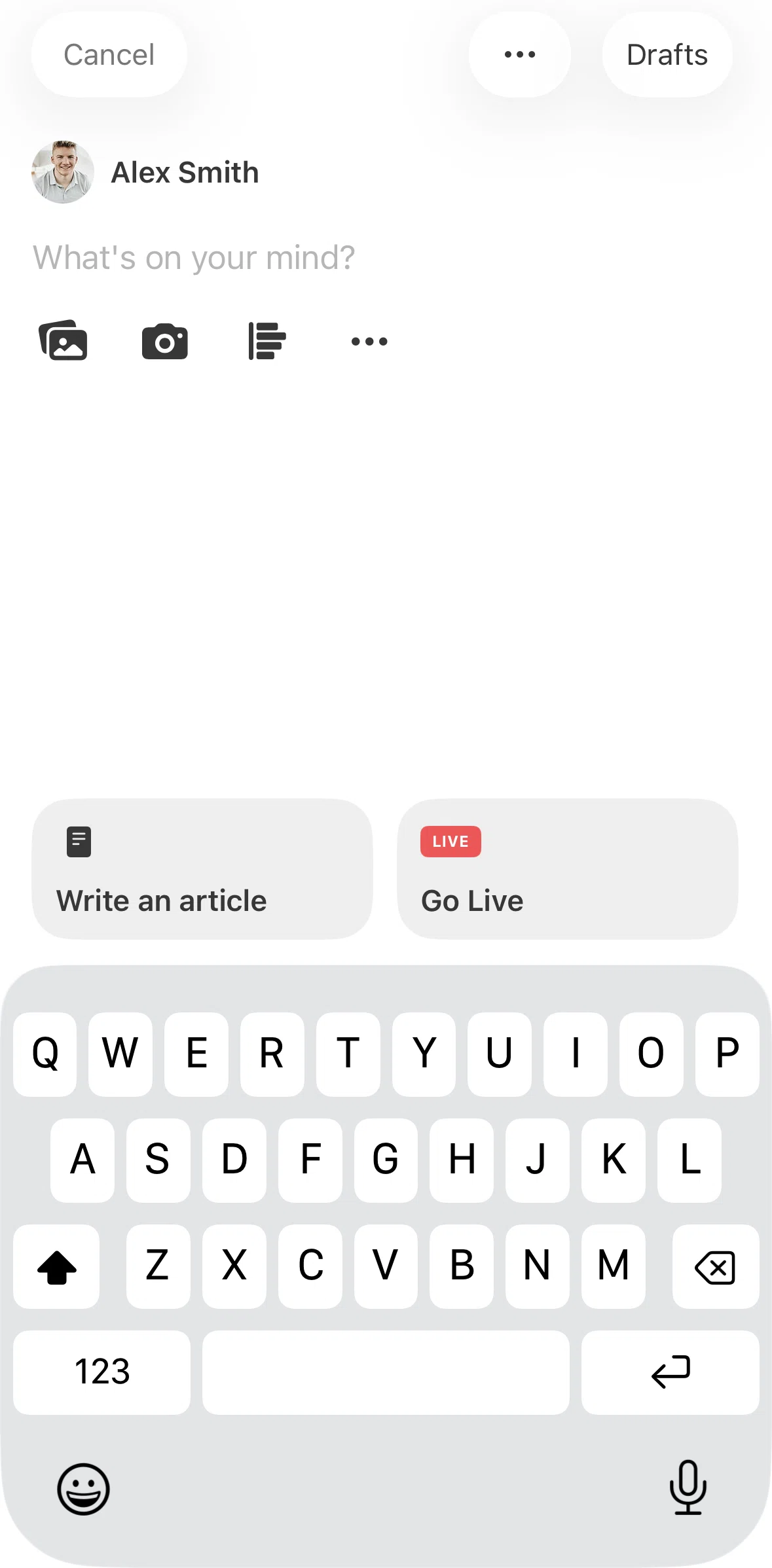 Substack Screen screen in the Drafts flow