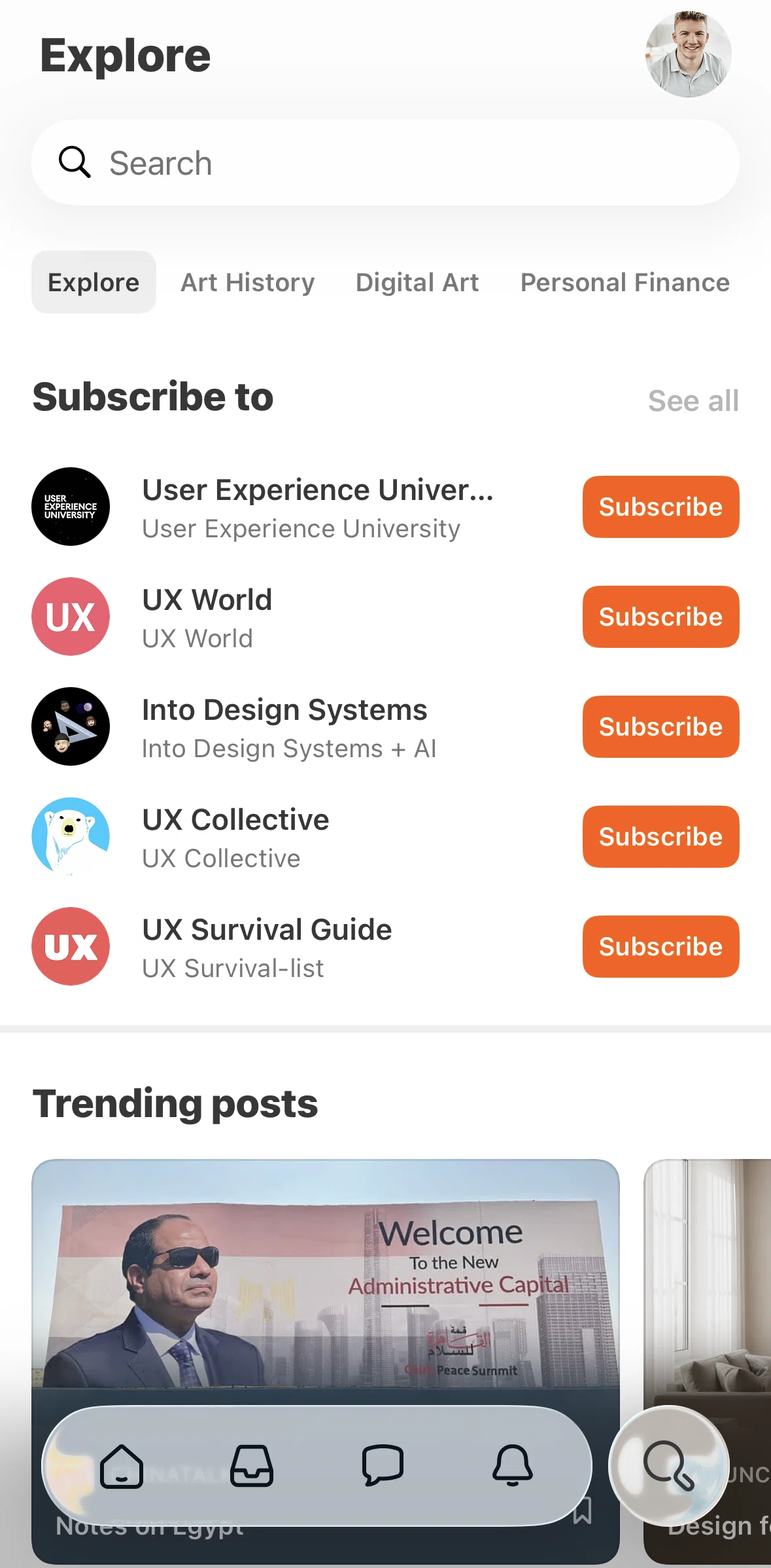 Substack Screen screen in the Pledge a subscription flow