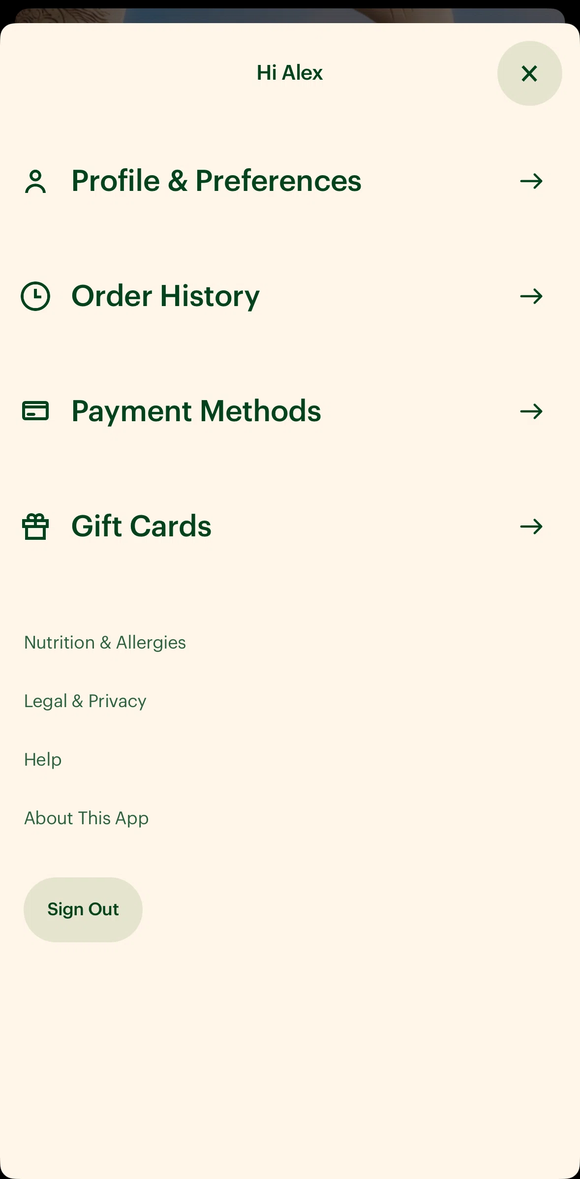 Subway Screen screen in the Logging out flow