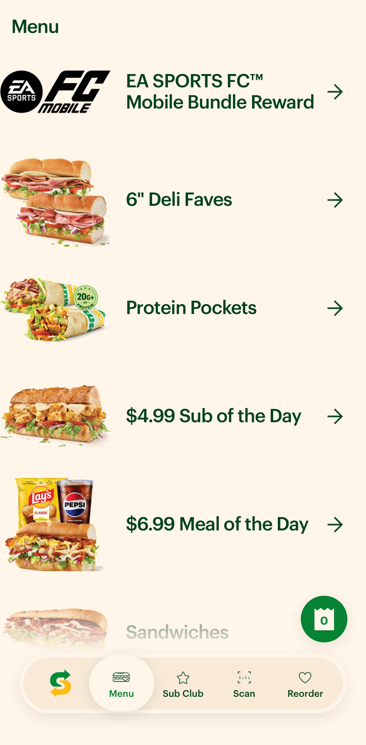 Subway Screen screen in the Selecting a store location flow