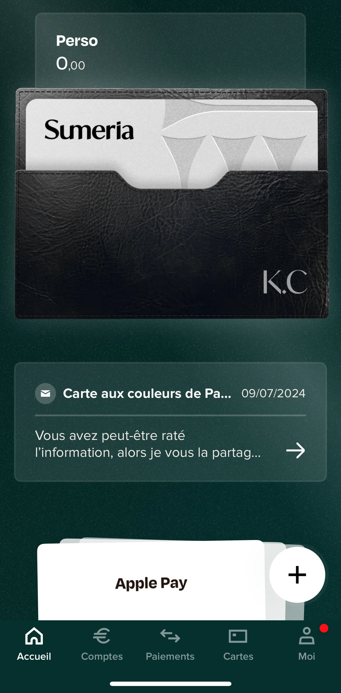 Sumeria Screen screen in the Card flow