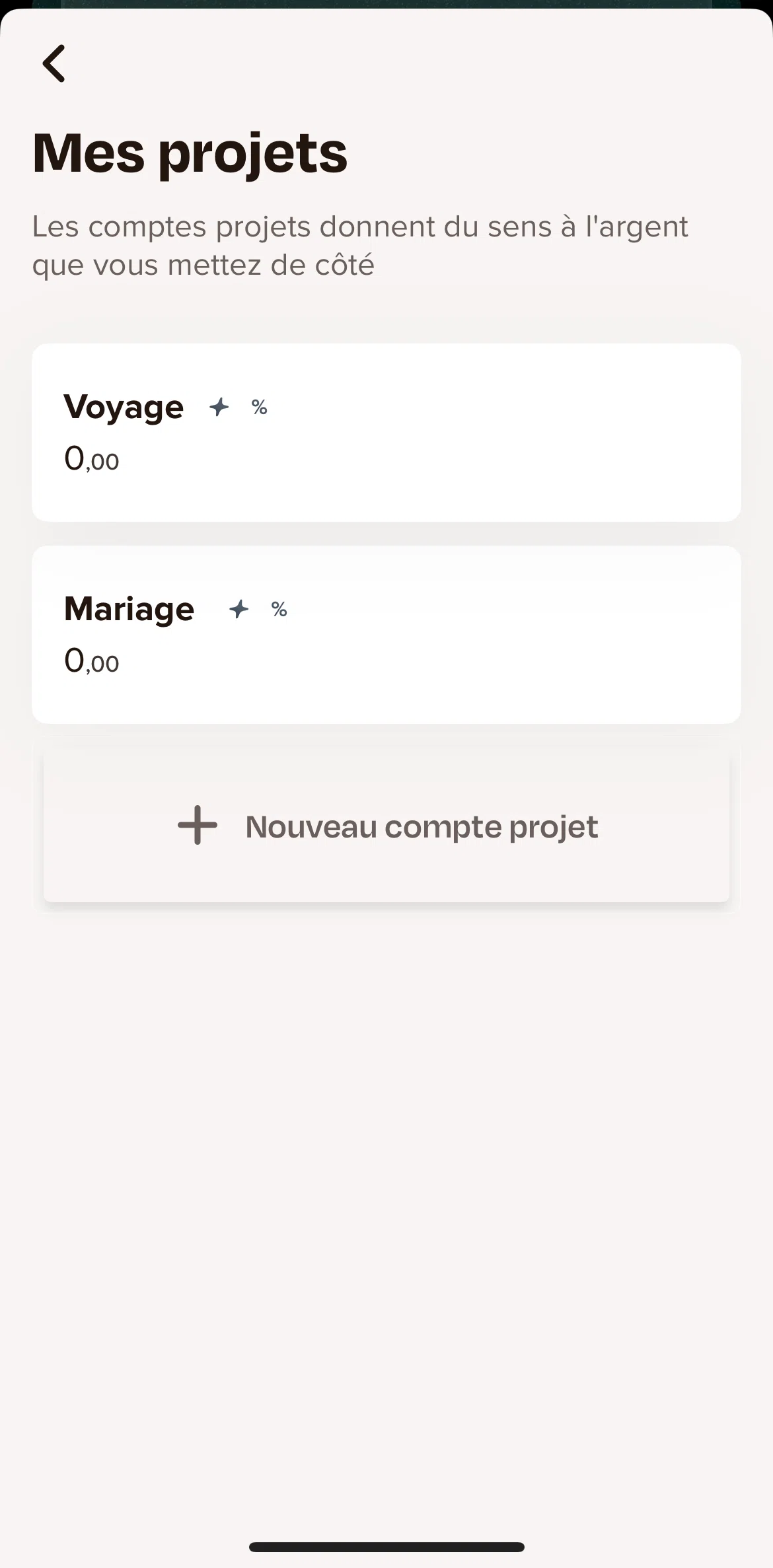 Sumeria Screen screen in the Creating a new project account flow