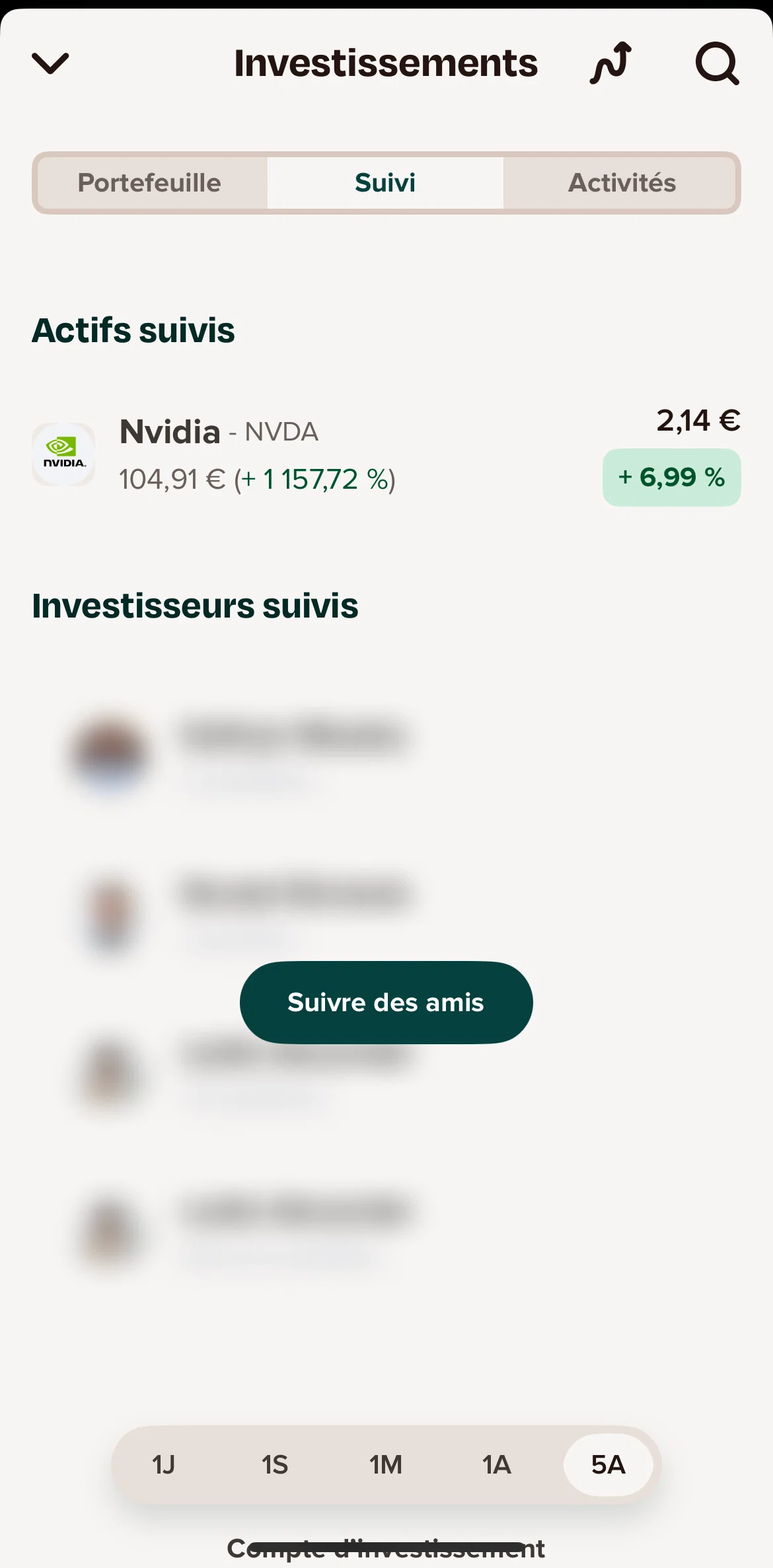 Sumeria Screen screen in the Follow your friends flow