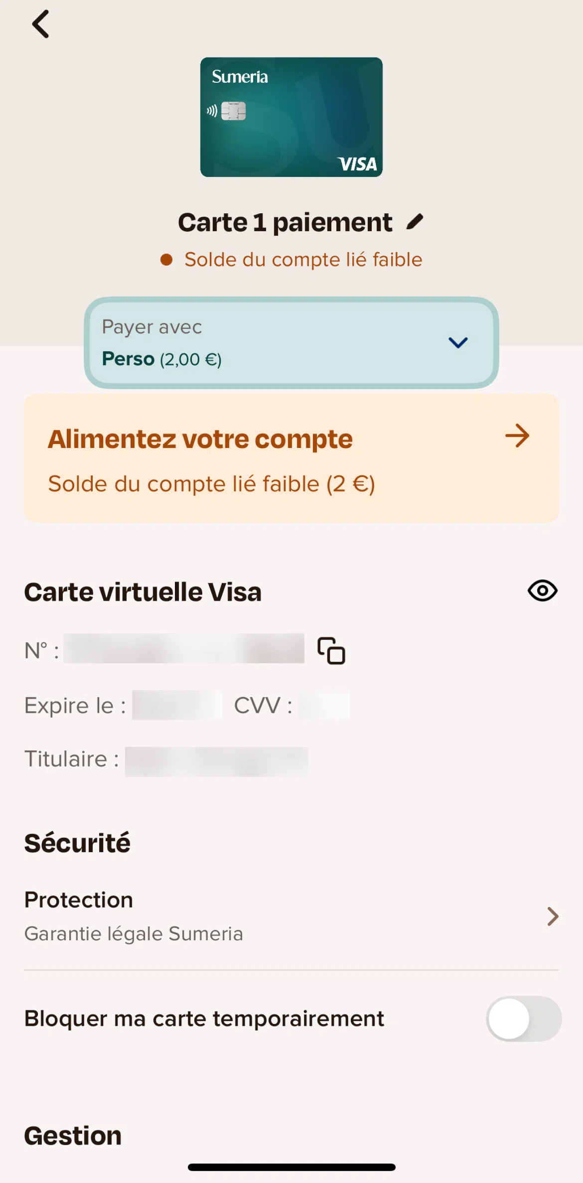Sumeria Screen screen in the Protection flow