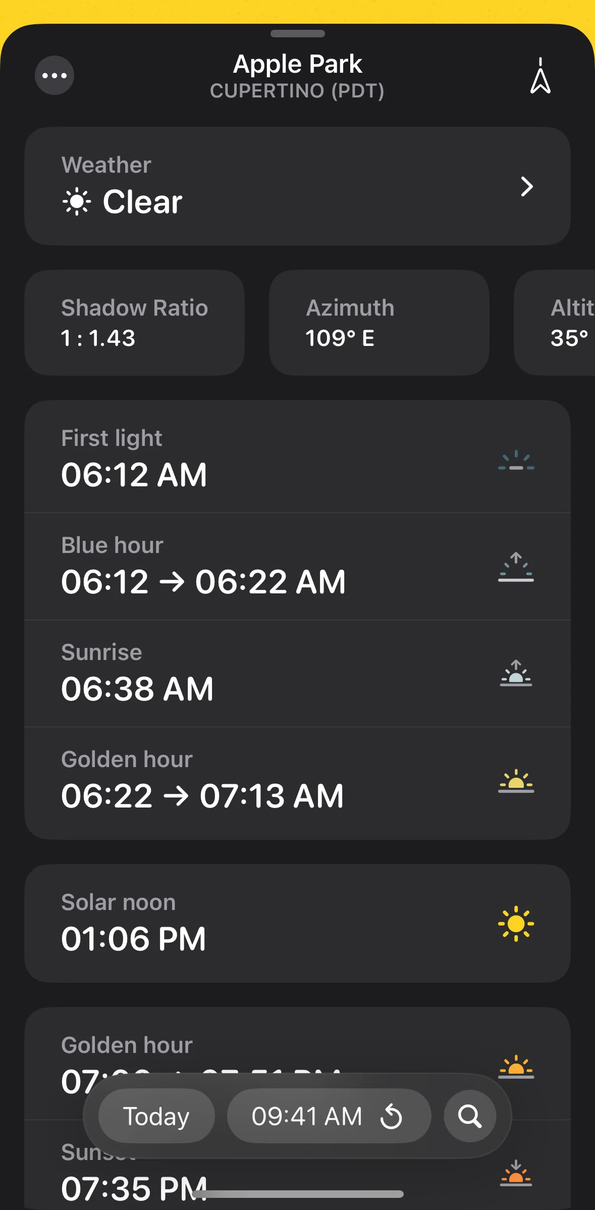 Sunlitt Screen screen in the Changing a date flow