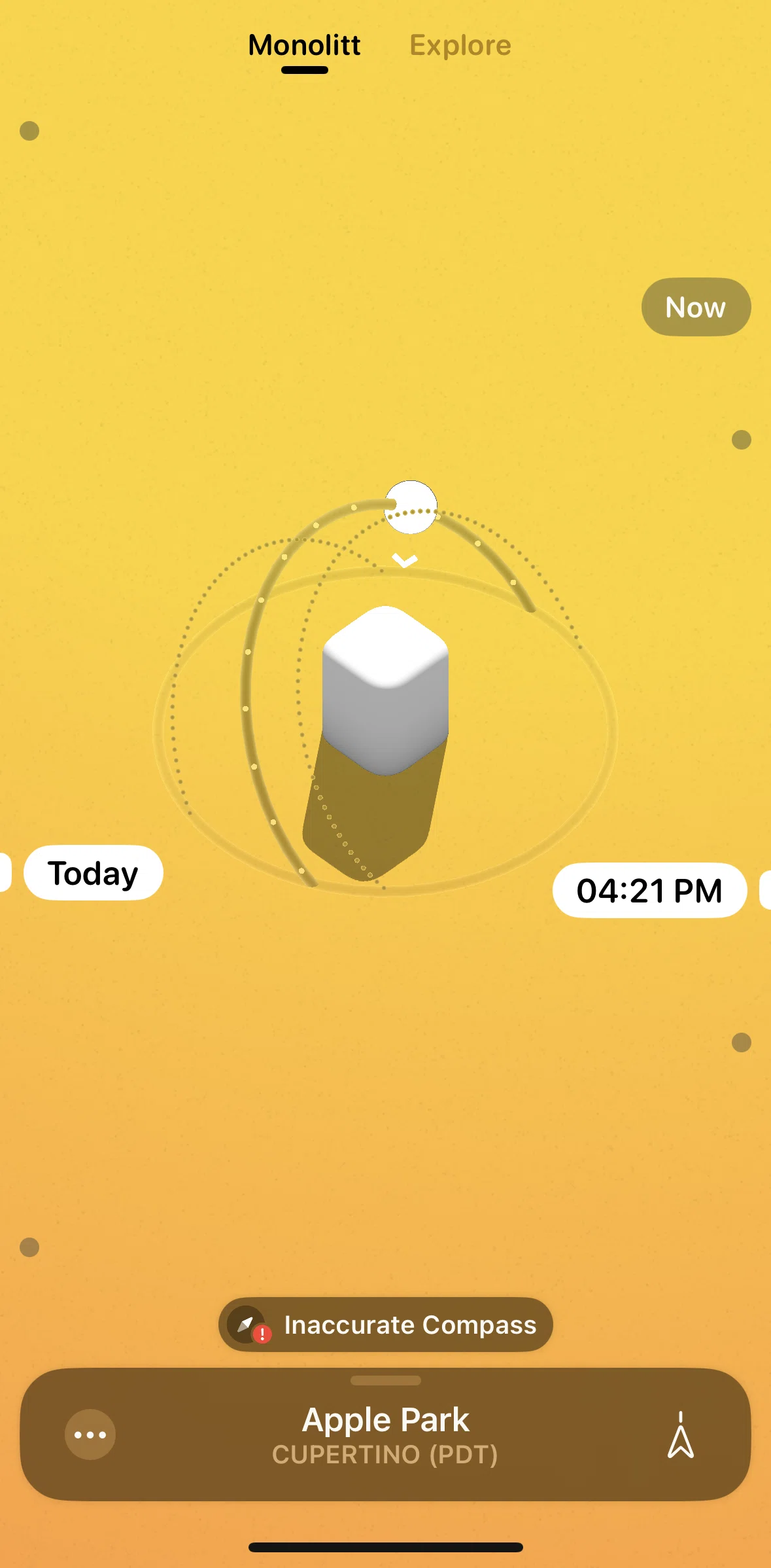 Sunlitt Screen screen in the Inaccurate compass flow