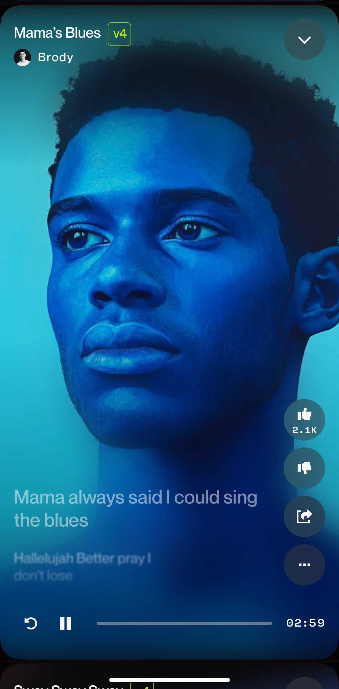 Suno Screen screen in the Sharing a song flow