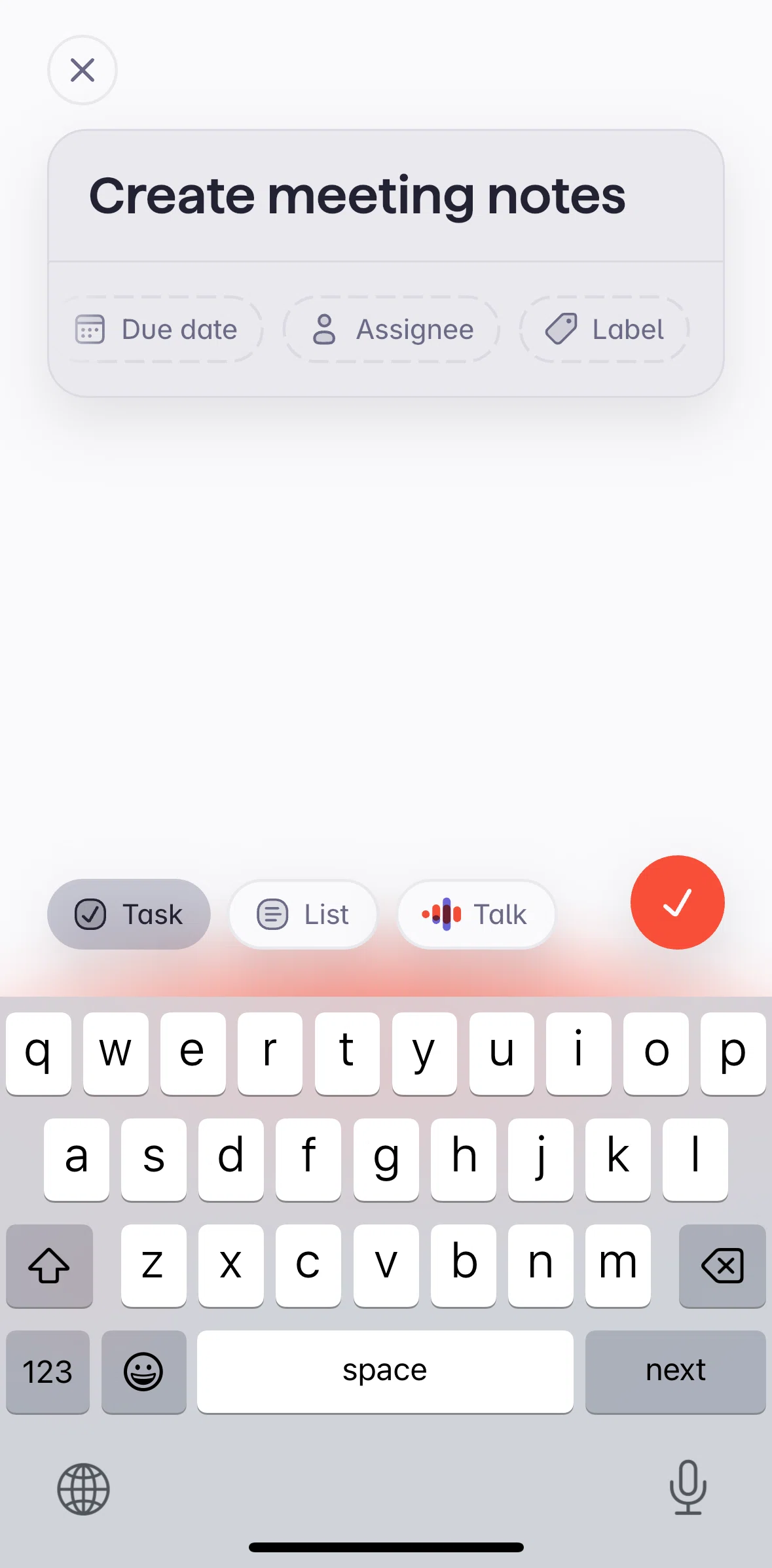 Superlist Screen screen in the Creating a label flow