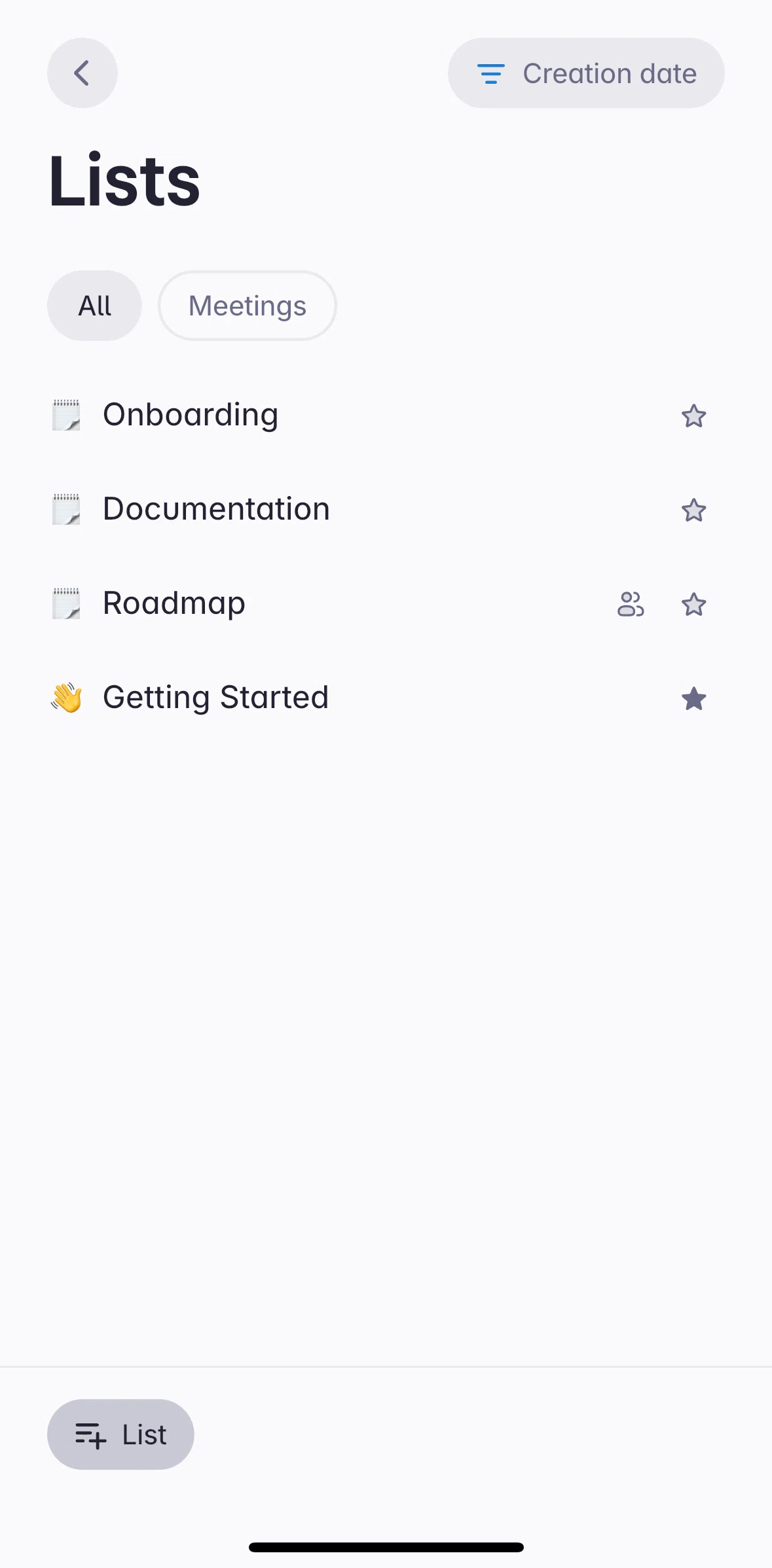 Superlist Screen screen in the List detail flow