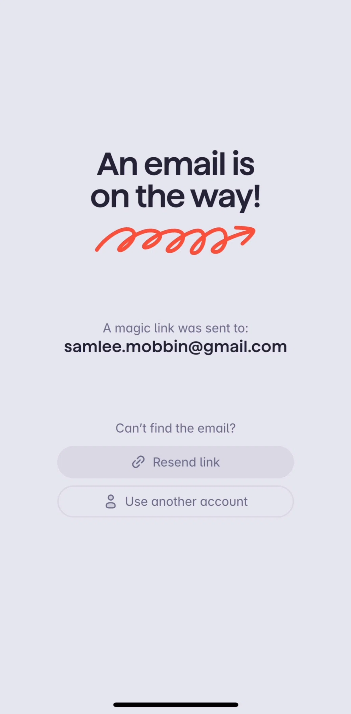 Superlist Screen screen in the Resending verification link flow