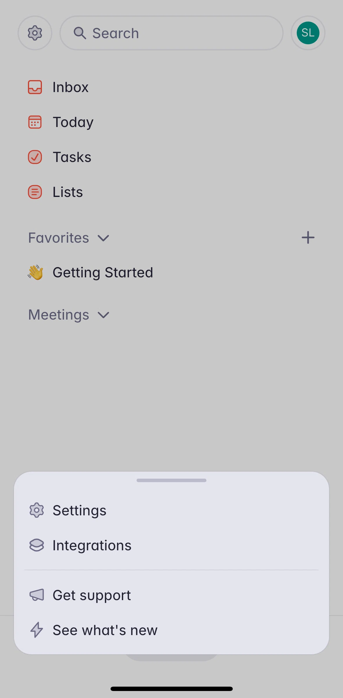 Superlist Screen screen in the Settings flow
