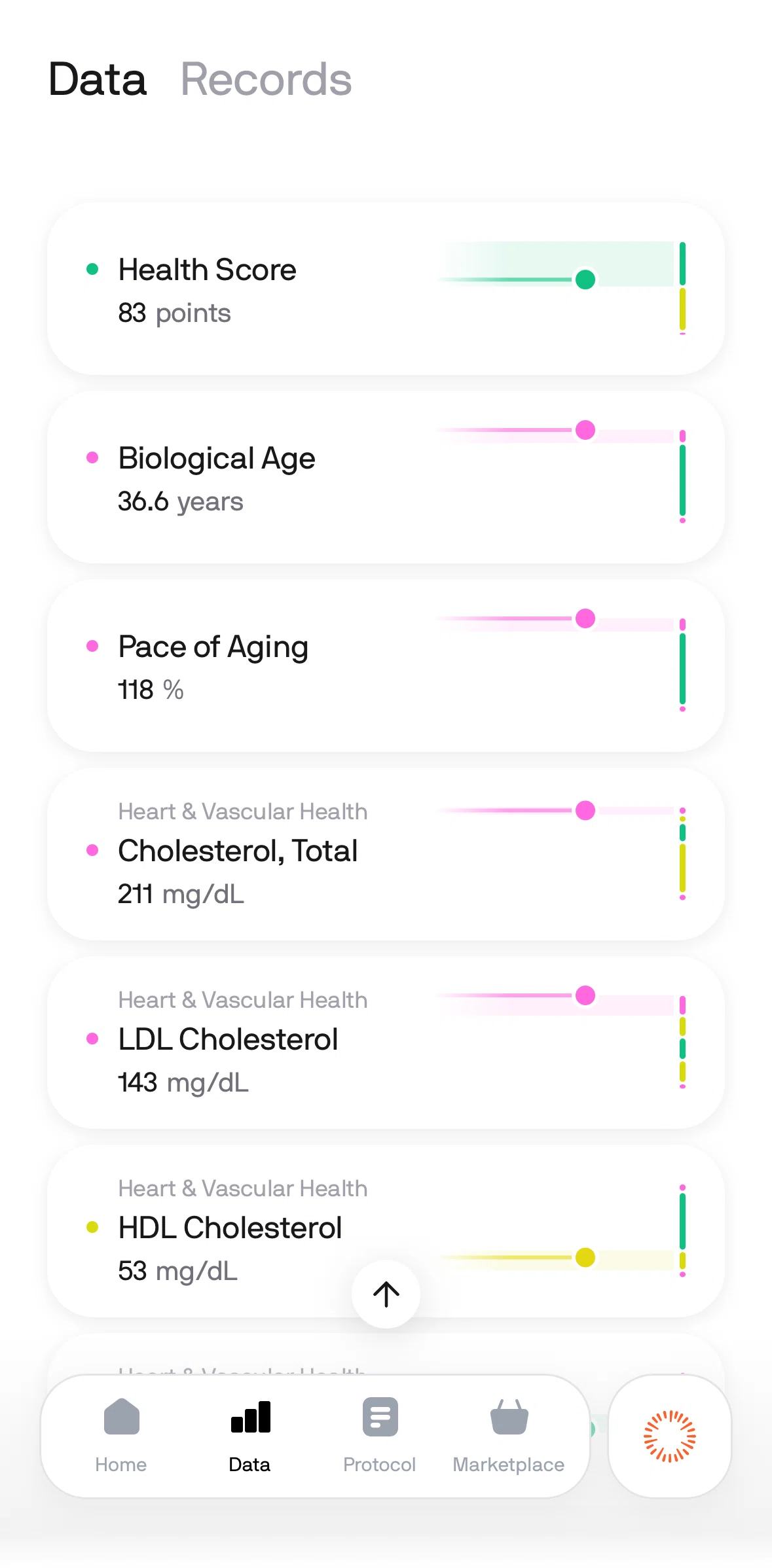 Superpower Screen screen in the Biomarker detail flow